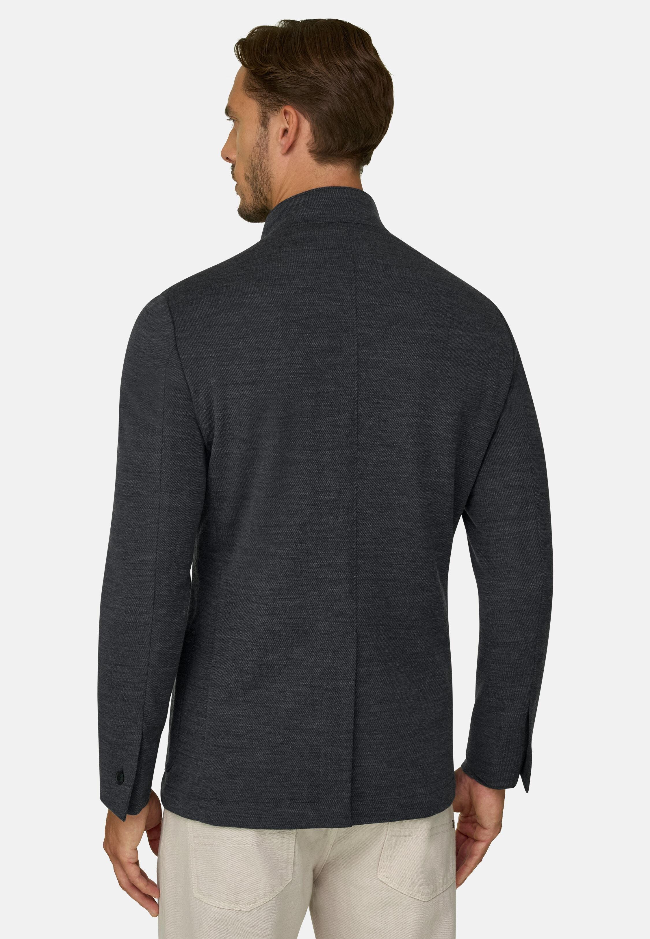 Blazer Diagonal Wool Blend Wooltech, Charcoal, Charcoal, large image number 2