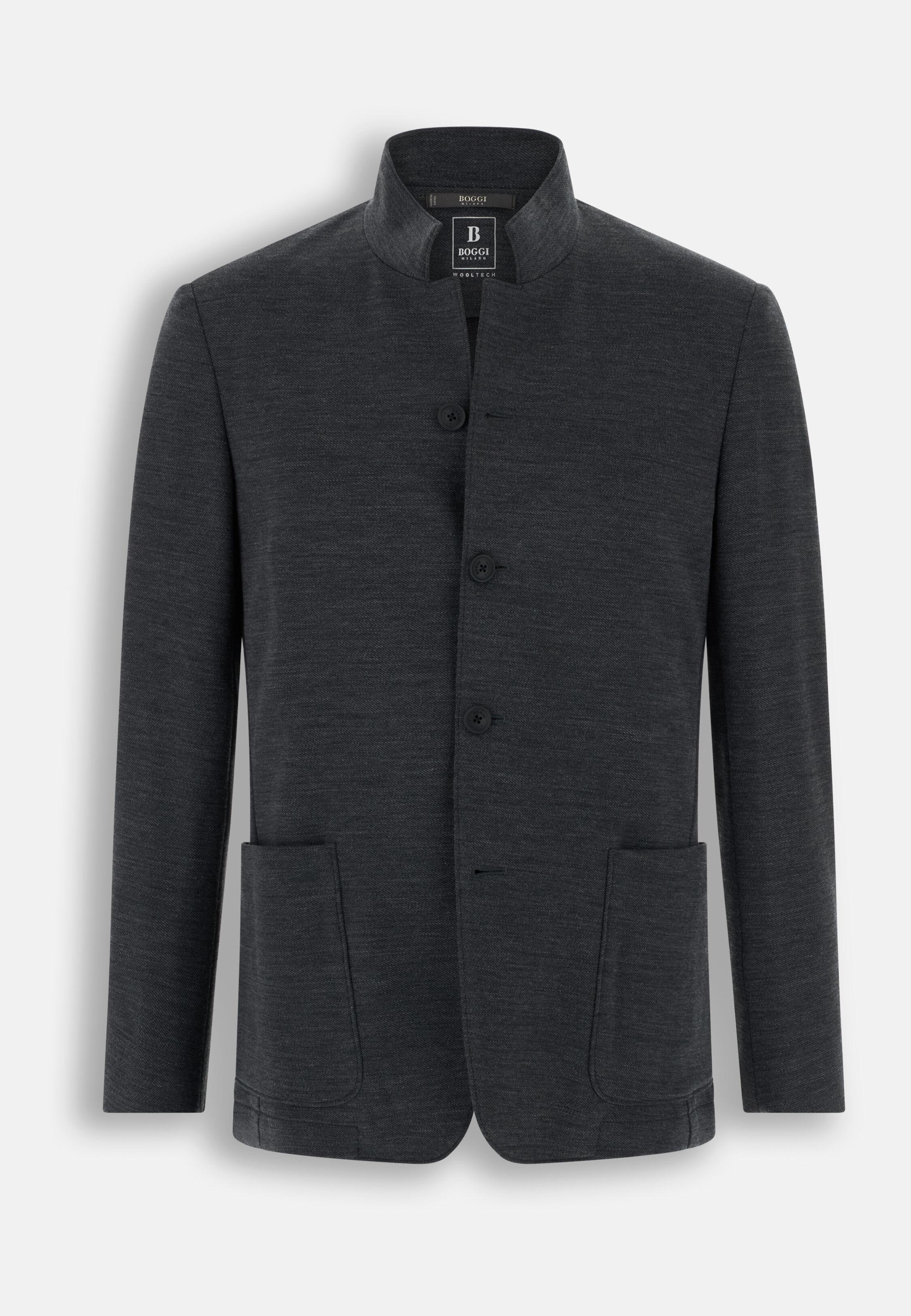Blazer Diagonal Wool Blend Wooltech, Charcoal, Charcoal, large image number 4