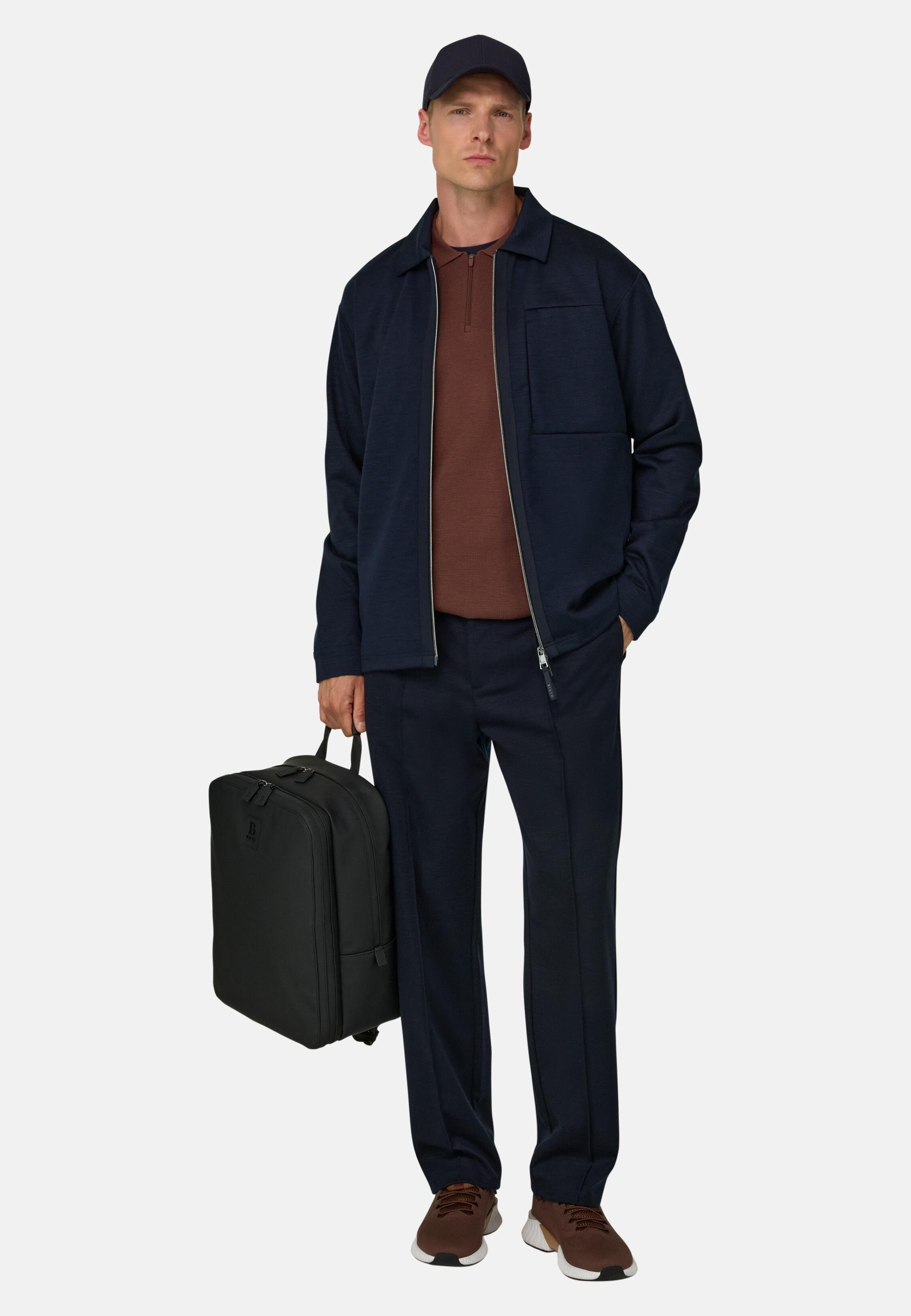 Shirt Jacket Wooltech Navy blue, Navy blue, medium