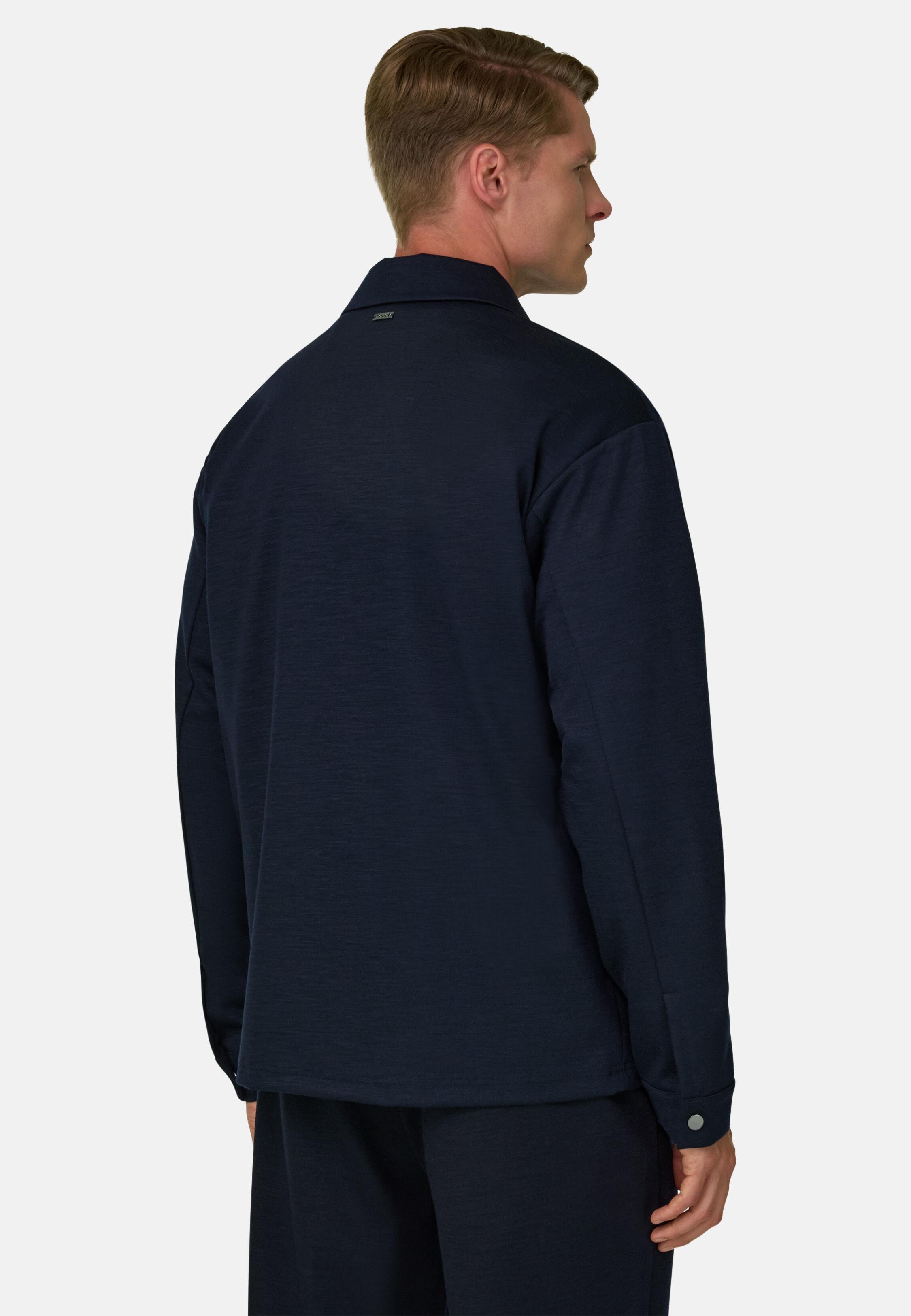 Shirt Jacket Wooltech Navy blue, Navy blue, medium