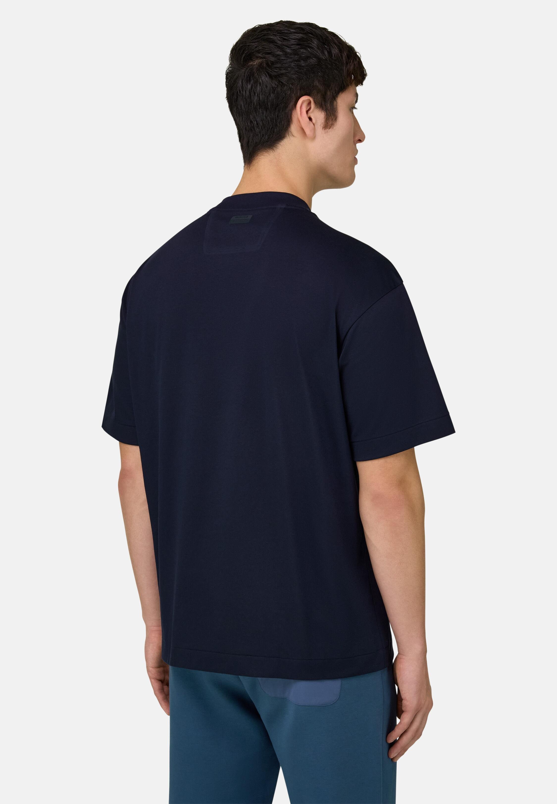 تيشيرت بخيط إس. كافيه أزرق, Navy blue, medium