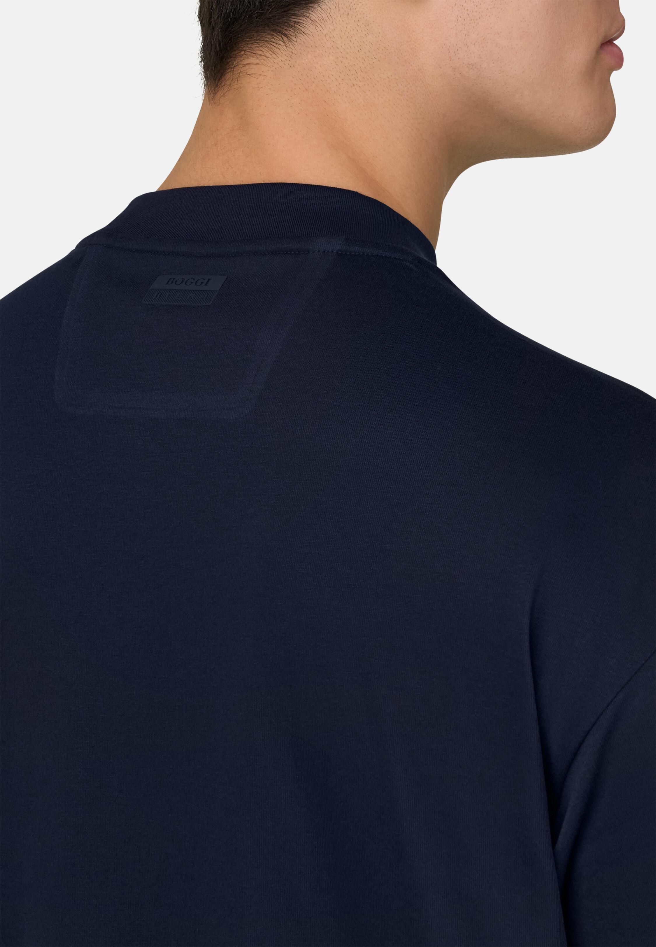 تيشيرت بخيط إس. كافيه أزرق, Navy blue, medium