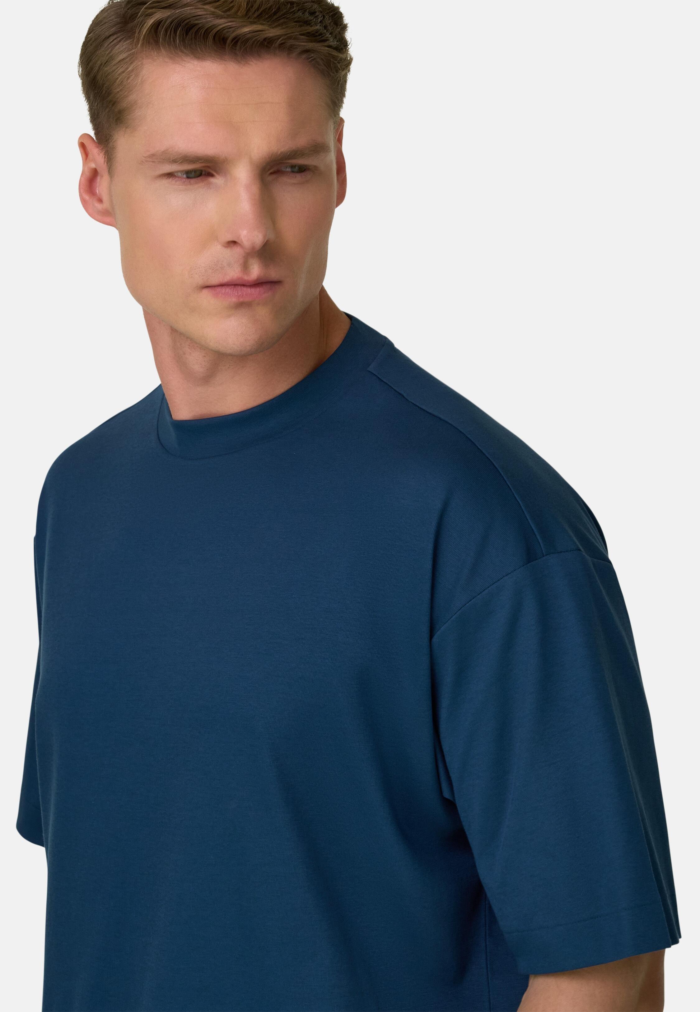 تيشيرت بخيط إس. كافيه أزرق, Air-blue, medium