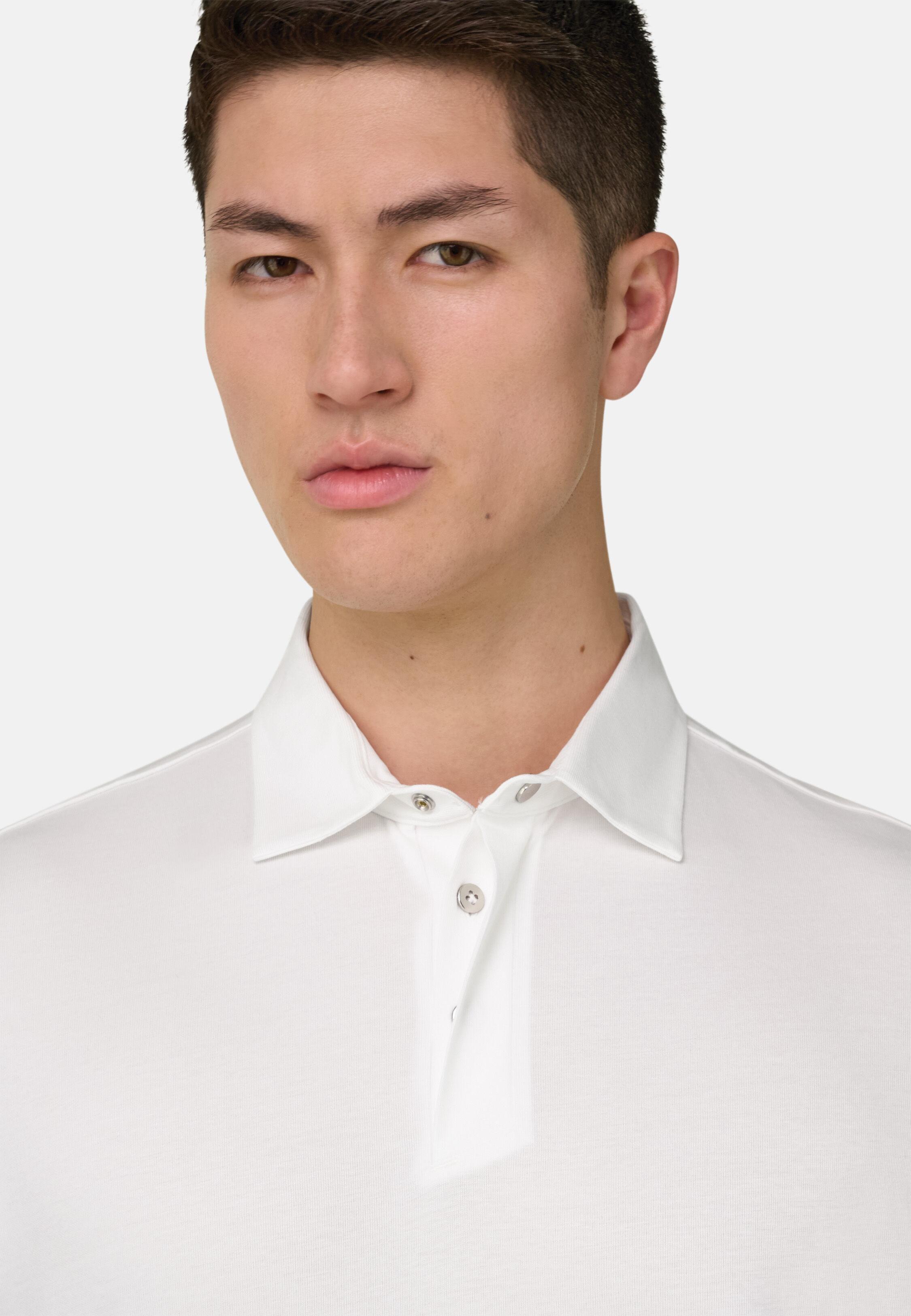High-Performance Piqu&eacute; Polo Shirt with S.Caf&egrave;&reg; Yarn White, White, medium