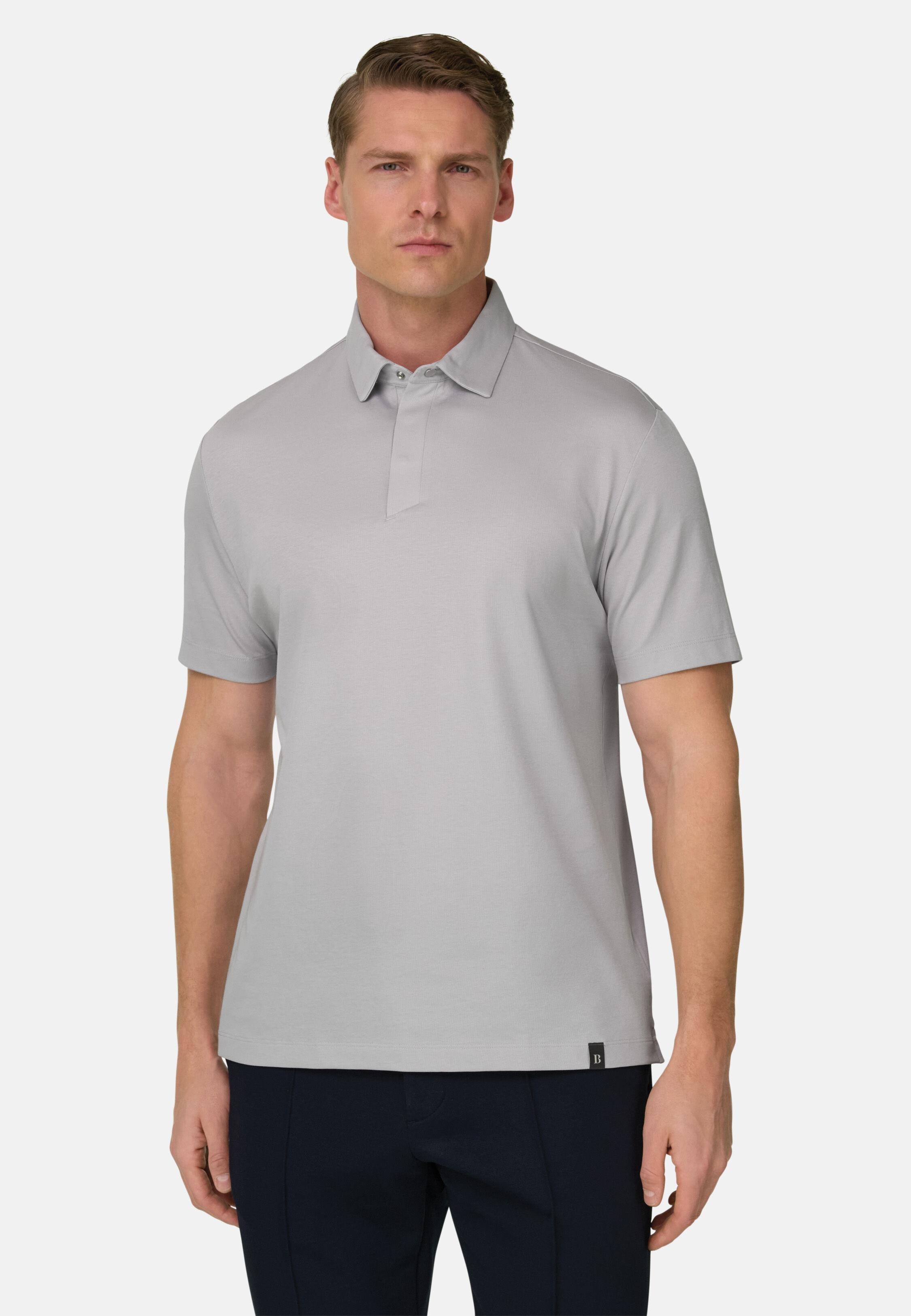 High-Performance Piqu&eacute; Polo Shirt with S.Caf&egrave;&reg; Yarn, Ice, Ice, large