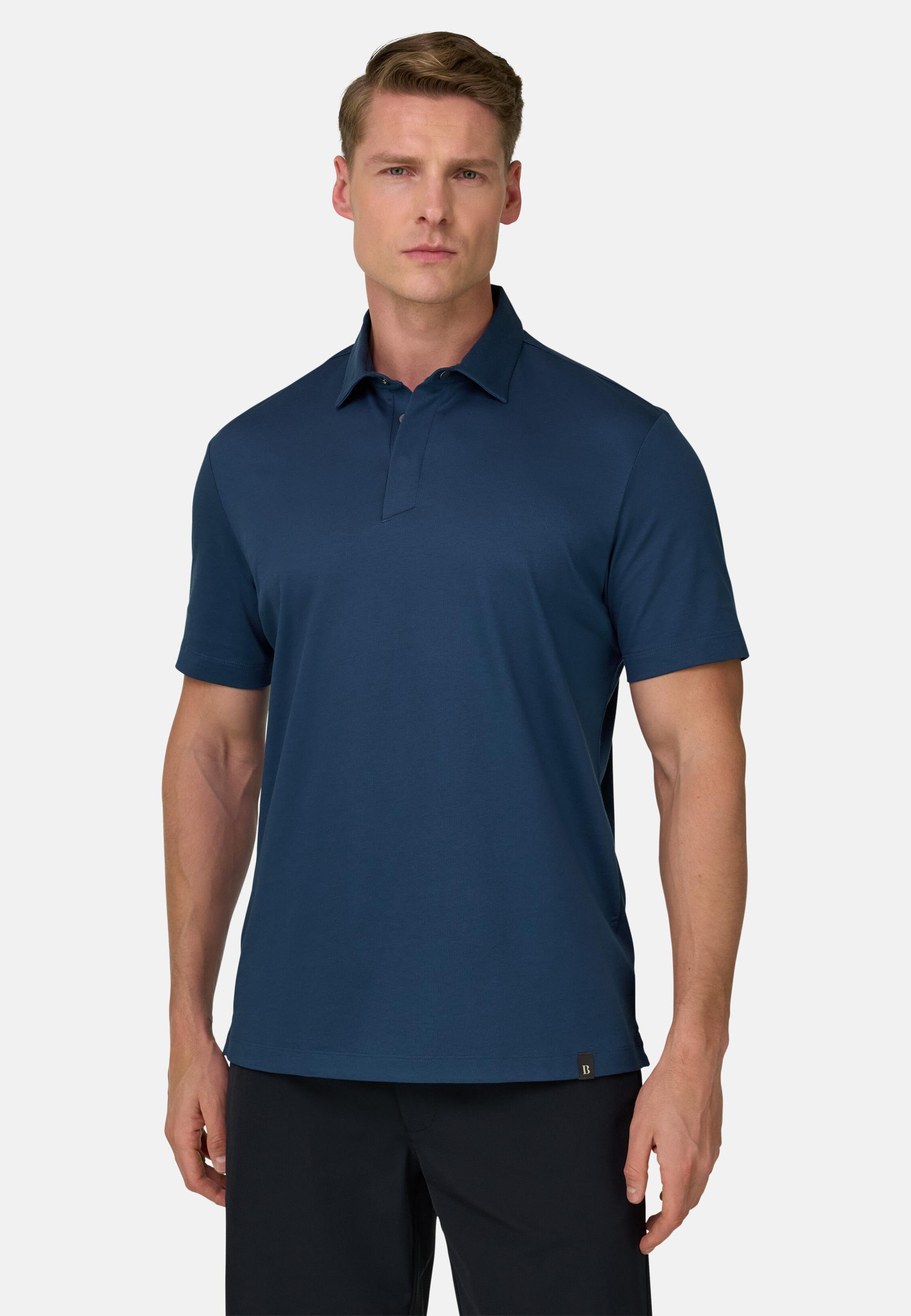 High-Performance Piqu&eacute; Polo Shirt with S.Caf&egrave;&reg; Yarn Air-blue, Air-blue, medium