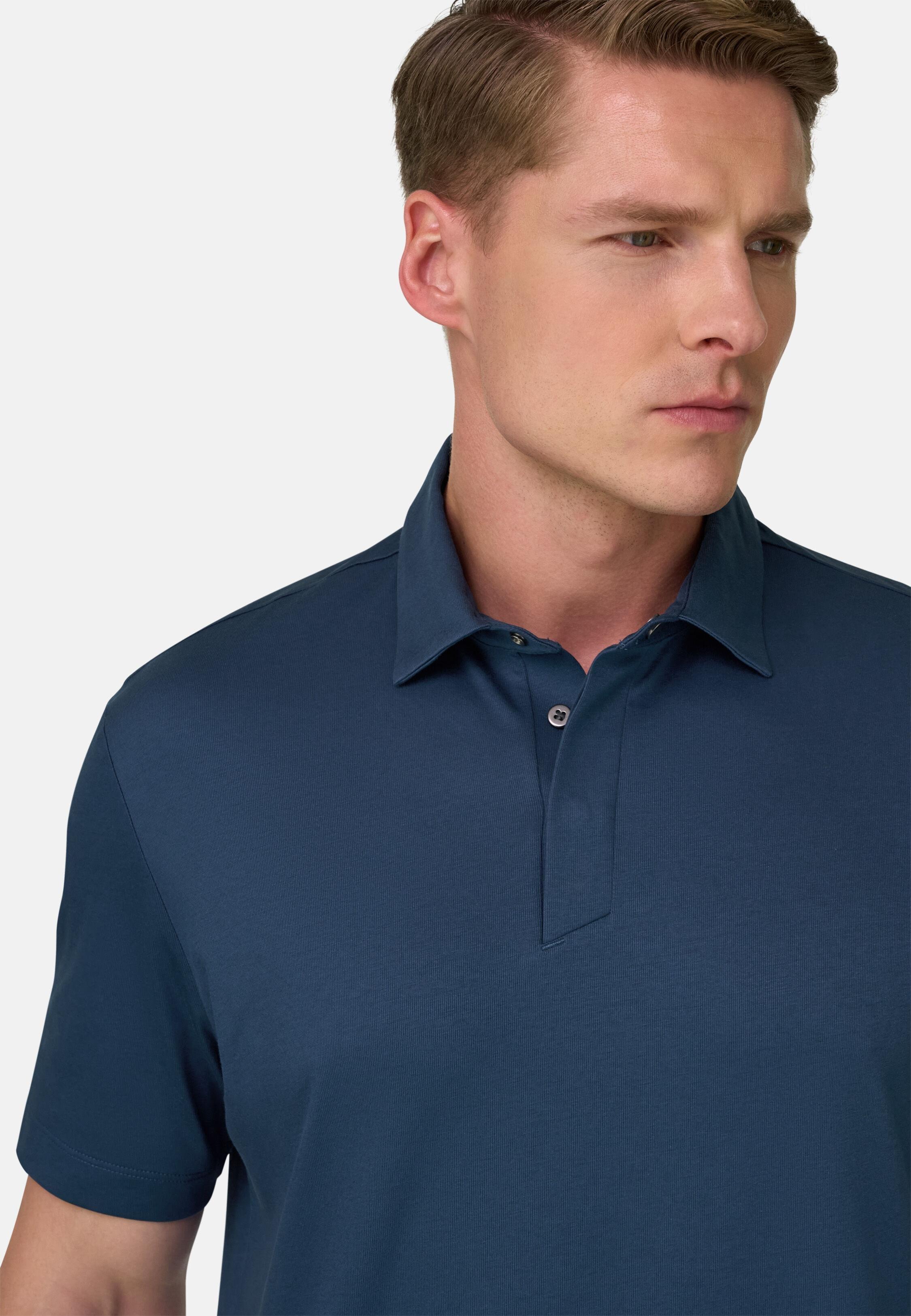 High-Performance Piqu&eacute; Polo Shirt with S.Caf&egrave;&reg; Yarn Air-blue, Air-blue, medium