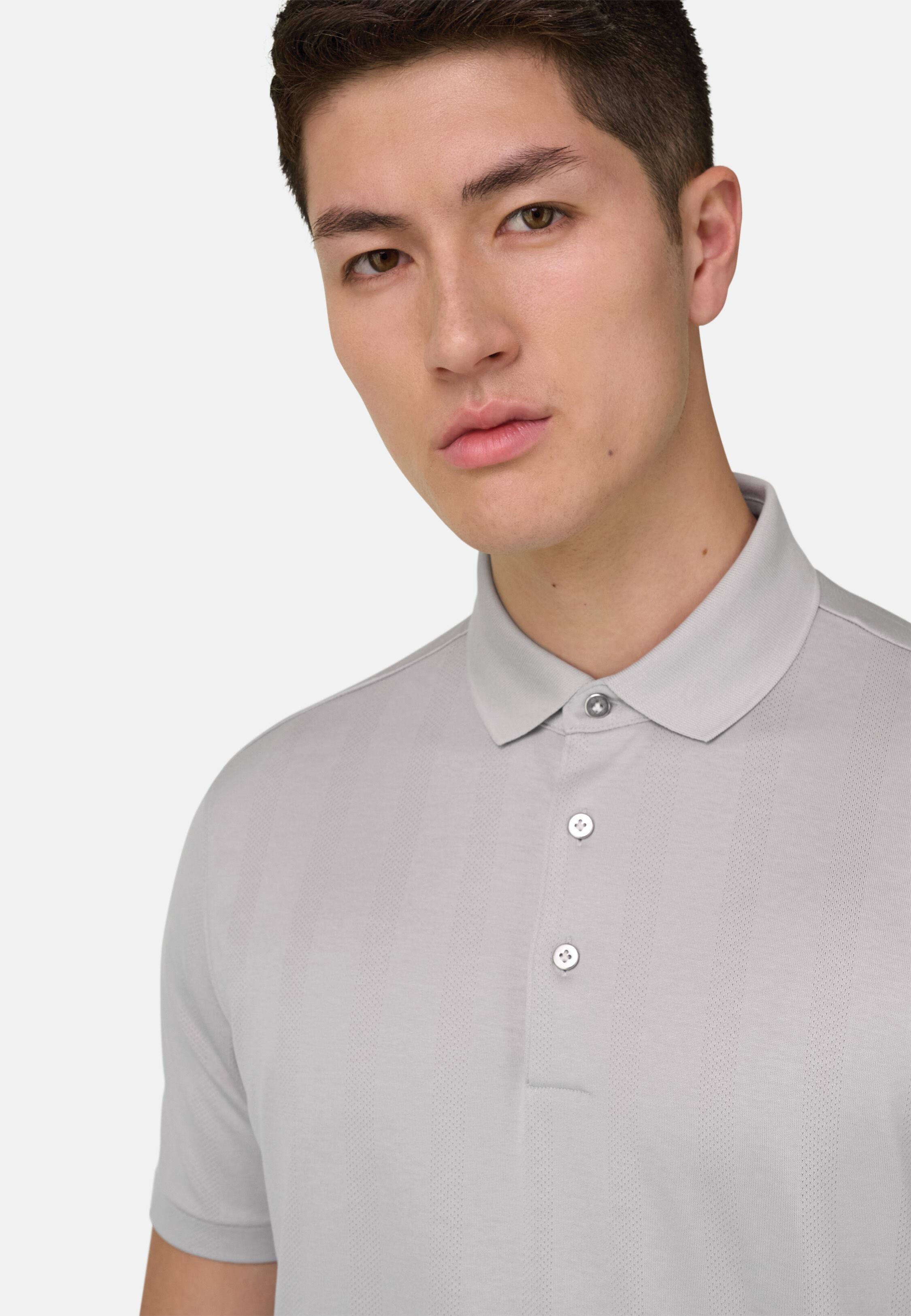 Jersey Polo Shirt With S. Cafe Yarn White, Ice, large image number 2