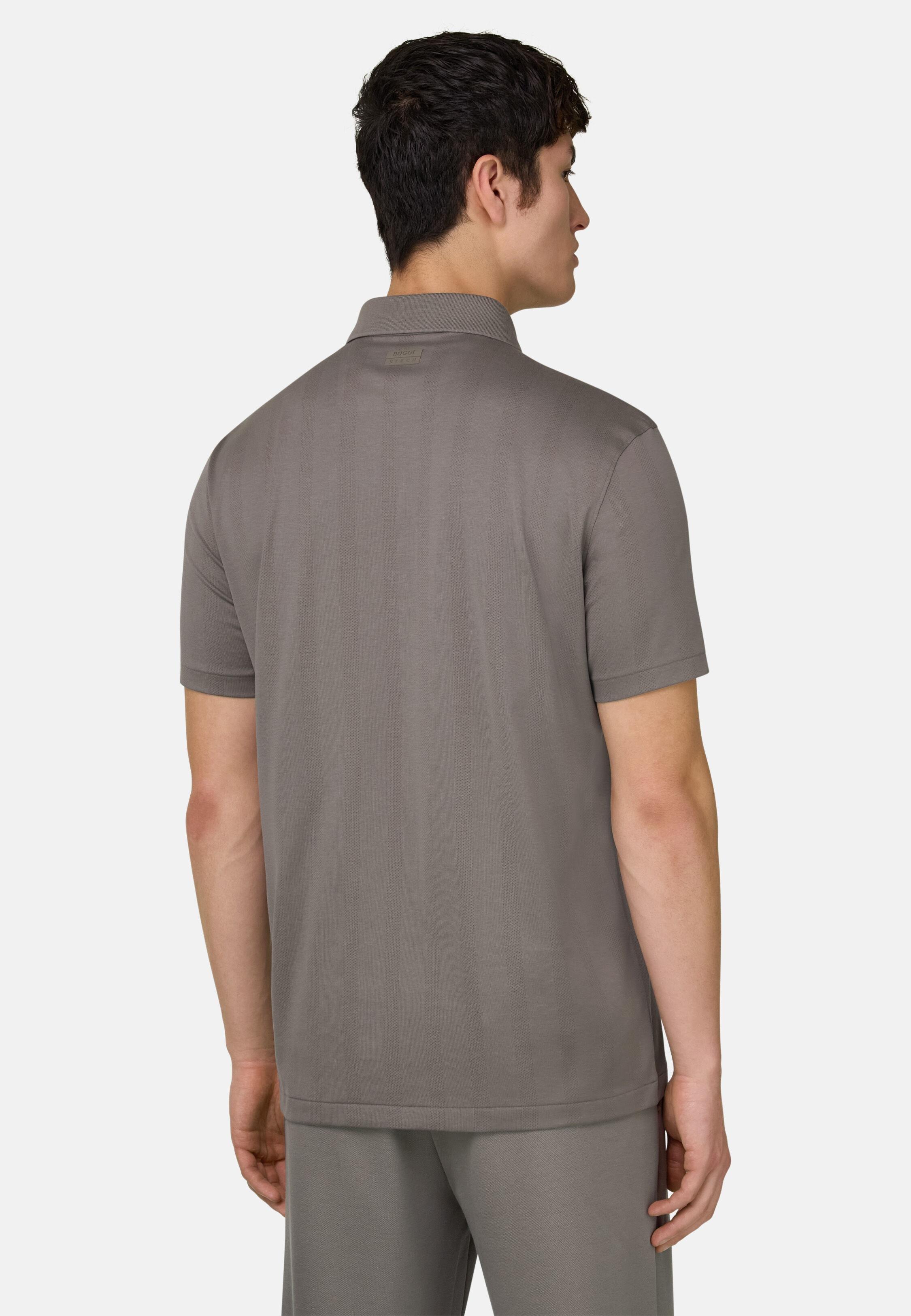 Jersey Polo Shirt with S.Caf&egrave;&reg; Yarn, Mud, Mud, large image number 1