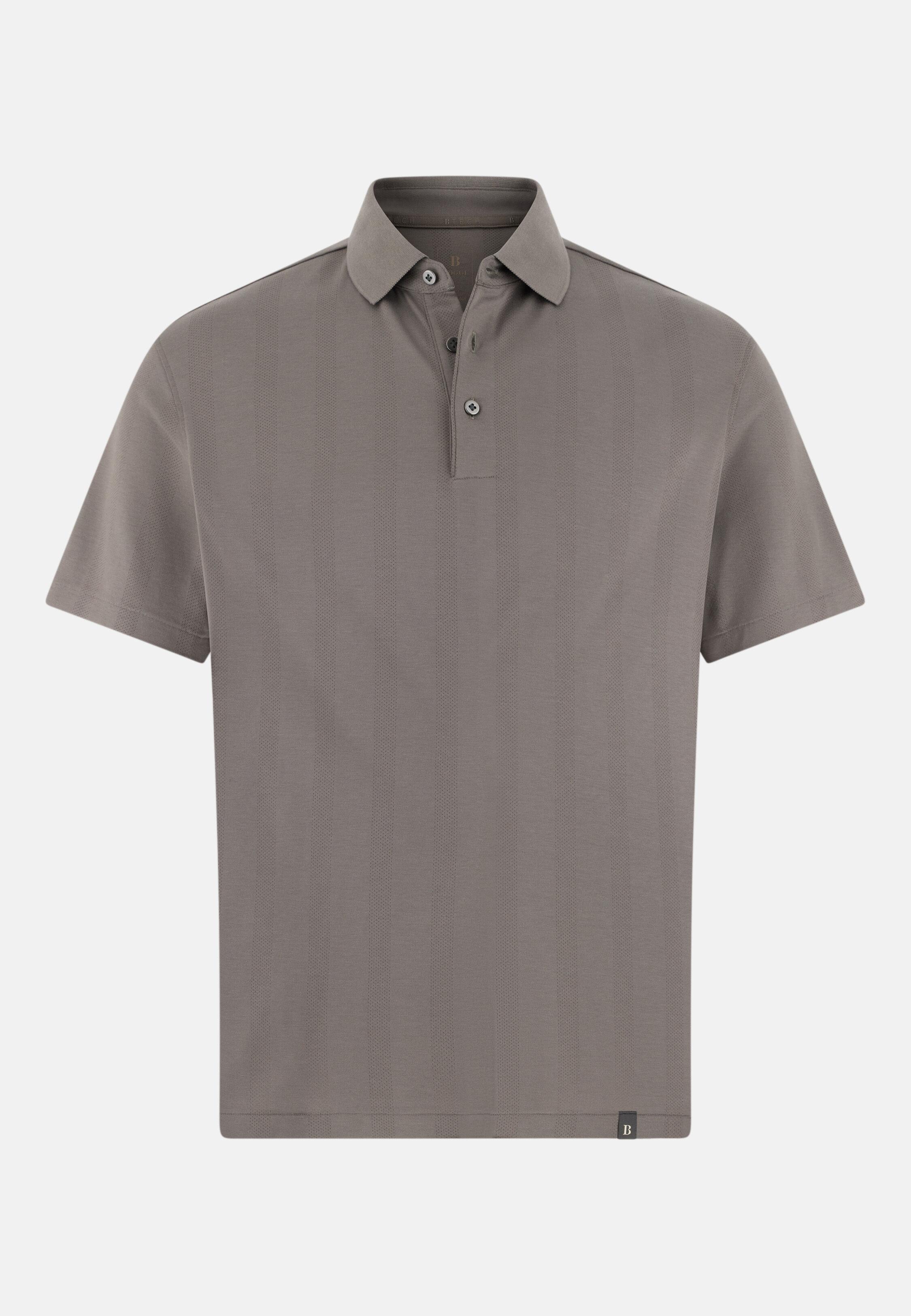 Jersey Polo Shirt With S. Cafe Yarn Brown, Mud, large image number 3