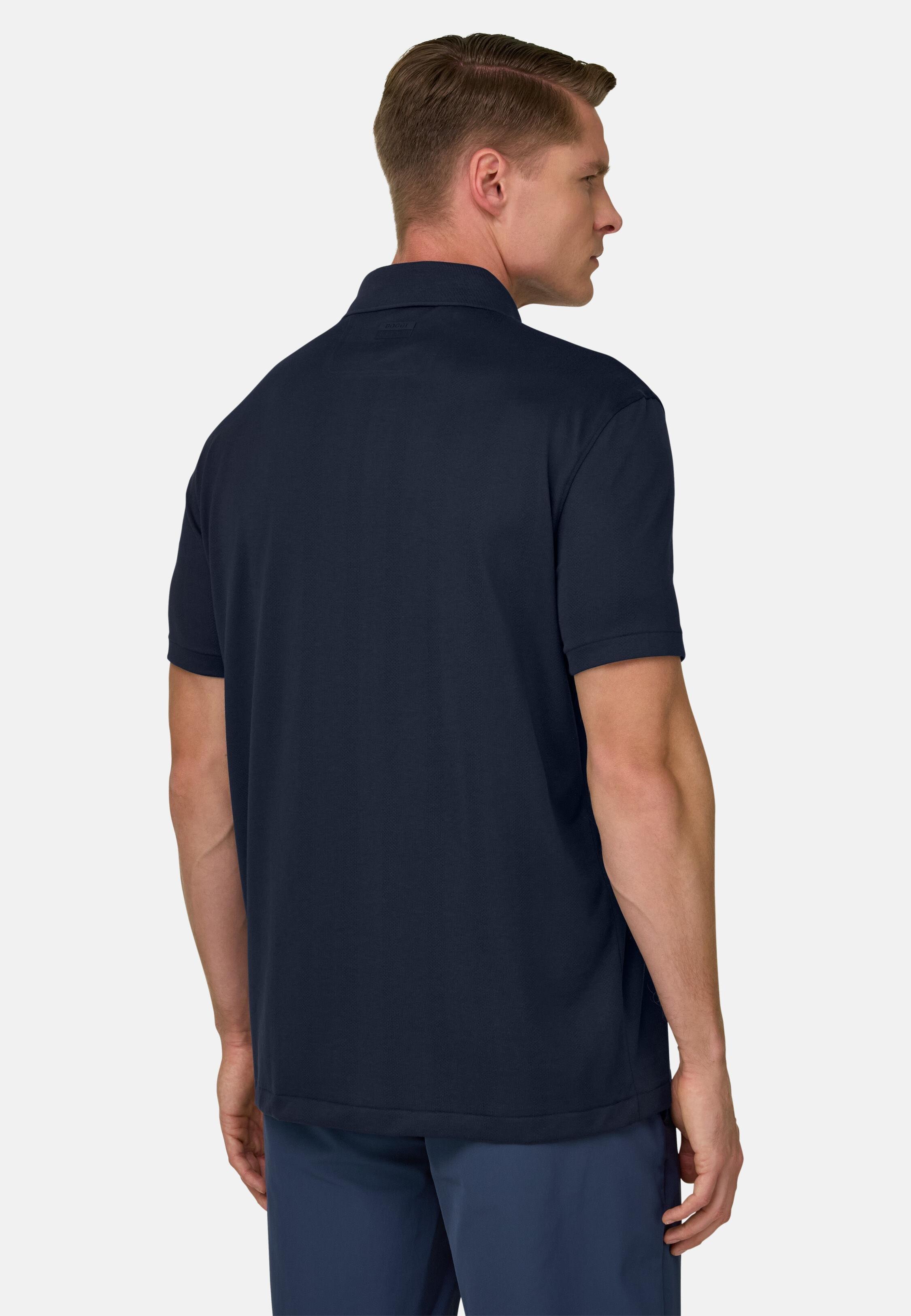 Jersey Polo Shirt With S. Cafe Yarn Blue, Navy blue, medium