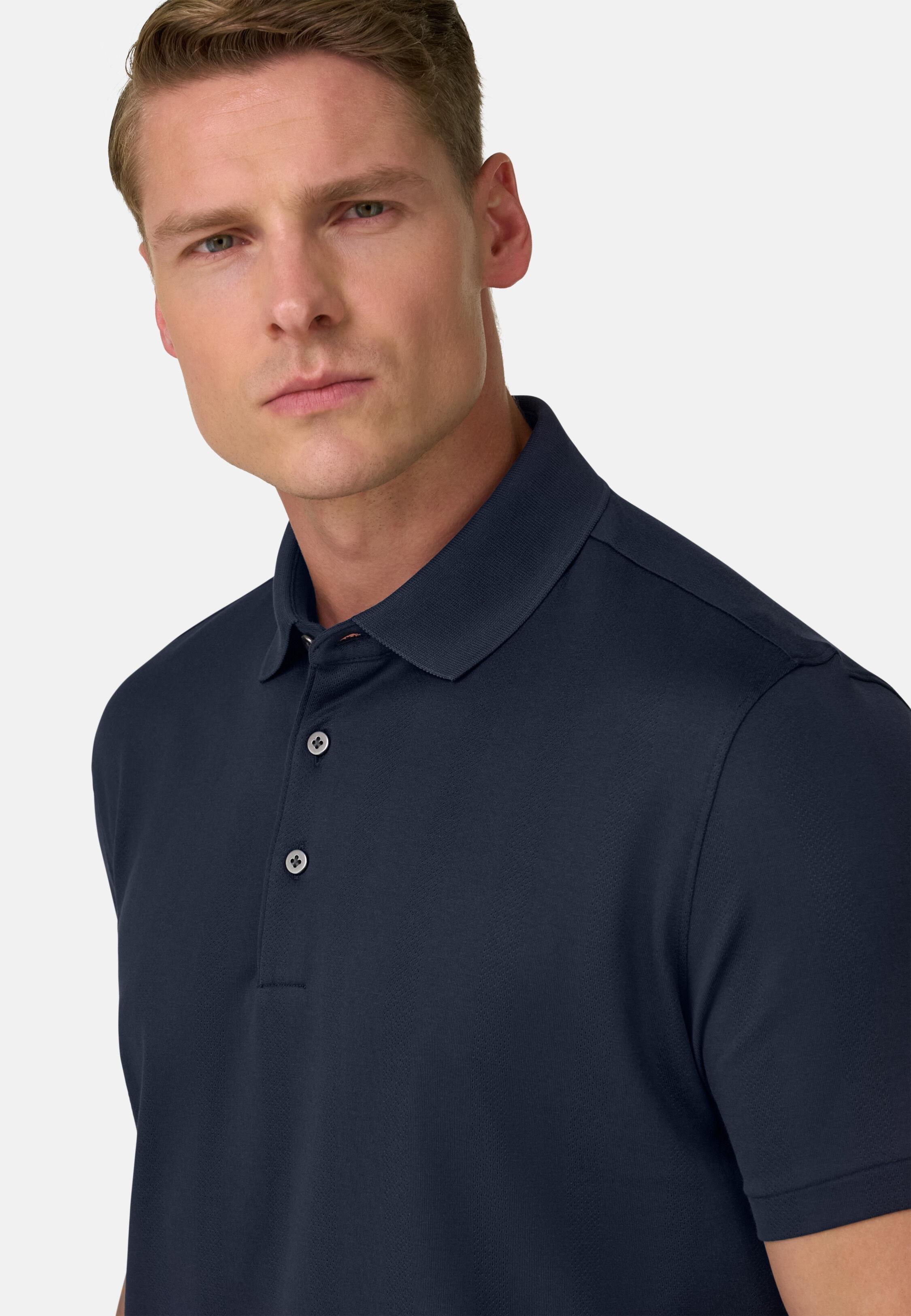 قميص بولو جيرسي بخيط إس. كافيه أزرق, Navy blue, large image number 2