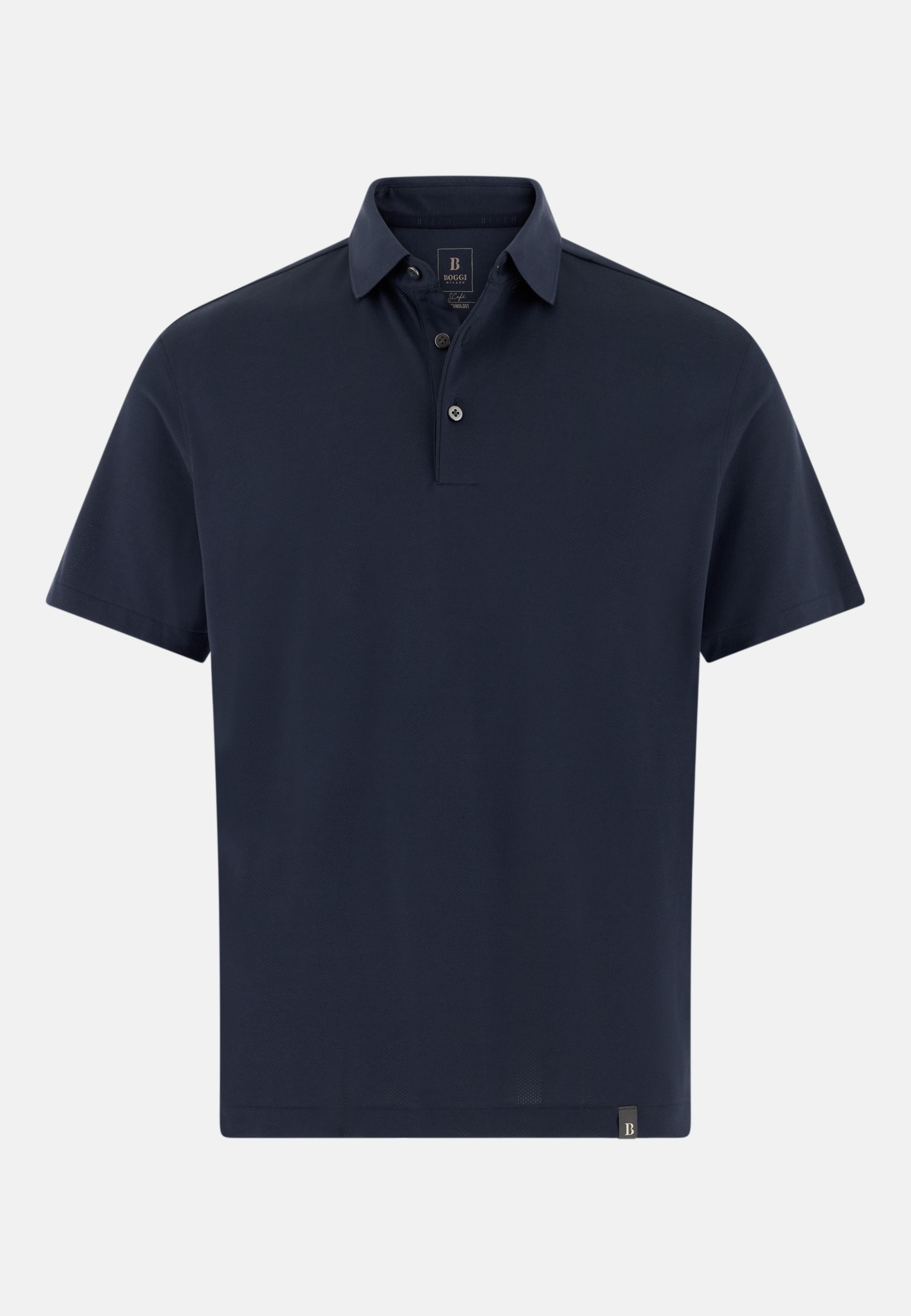 Jersey Polo Shirt With S. Cafe Yarn Blue, Navy blue, large image number 3