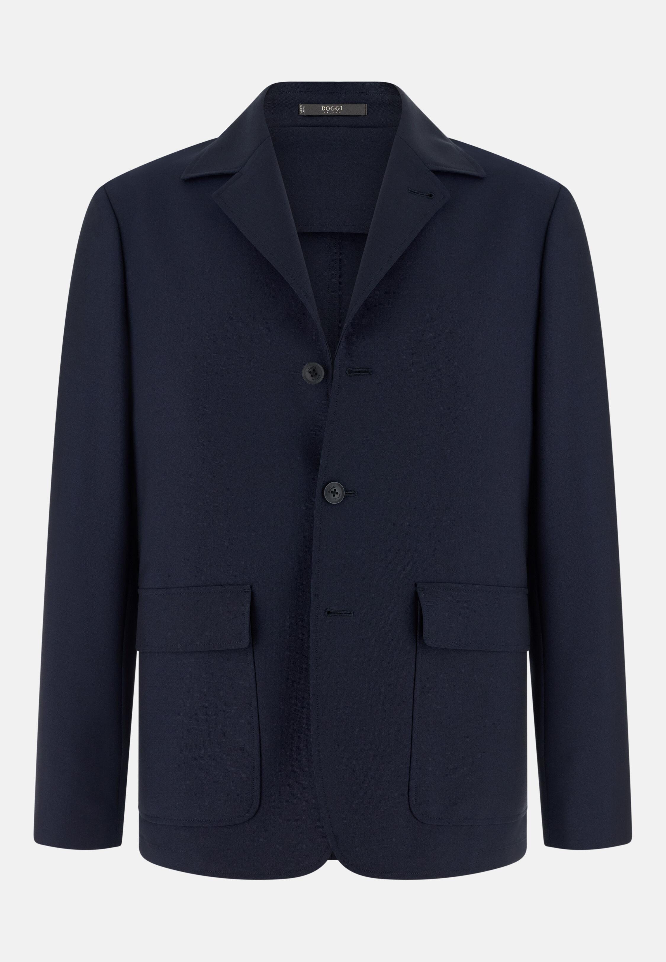 Wool And Mohair Jacket Navy, Navy blue, large image number 3