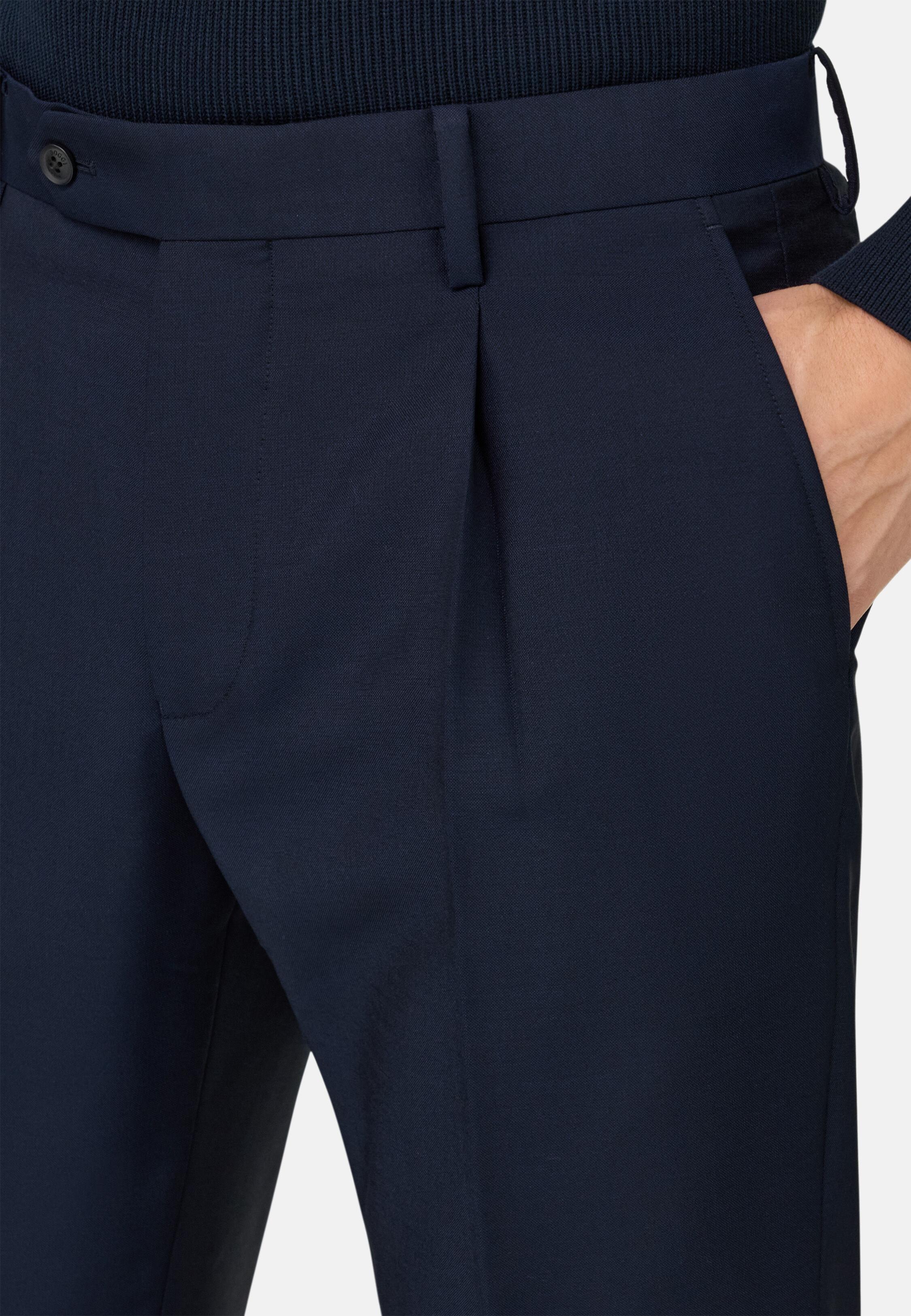 بنطال من الصوف والموهير أزرق, Navy blue, large image number 3