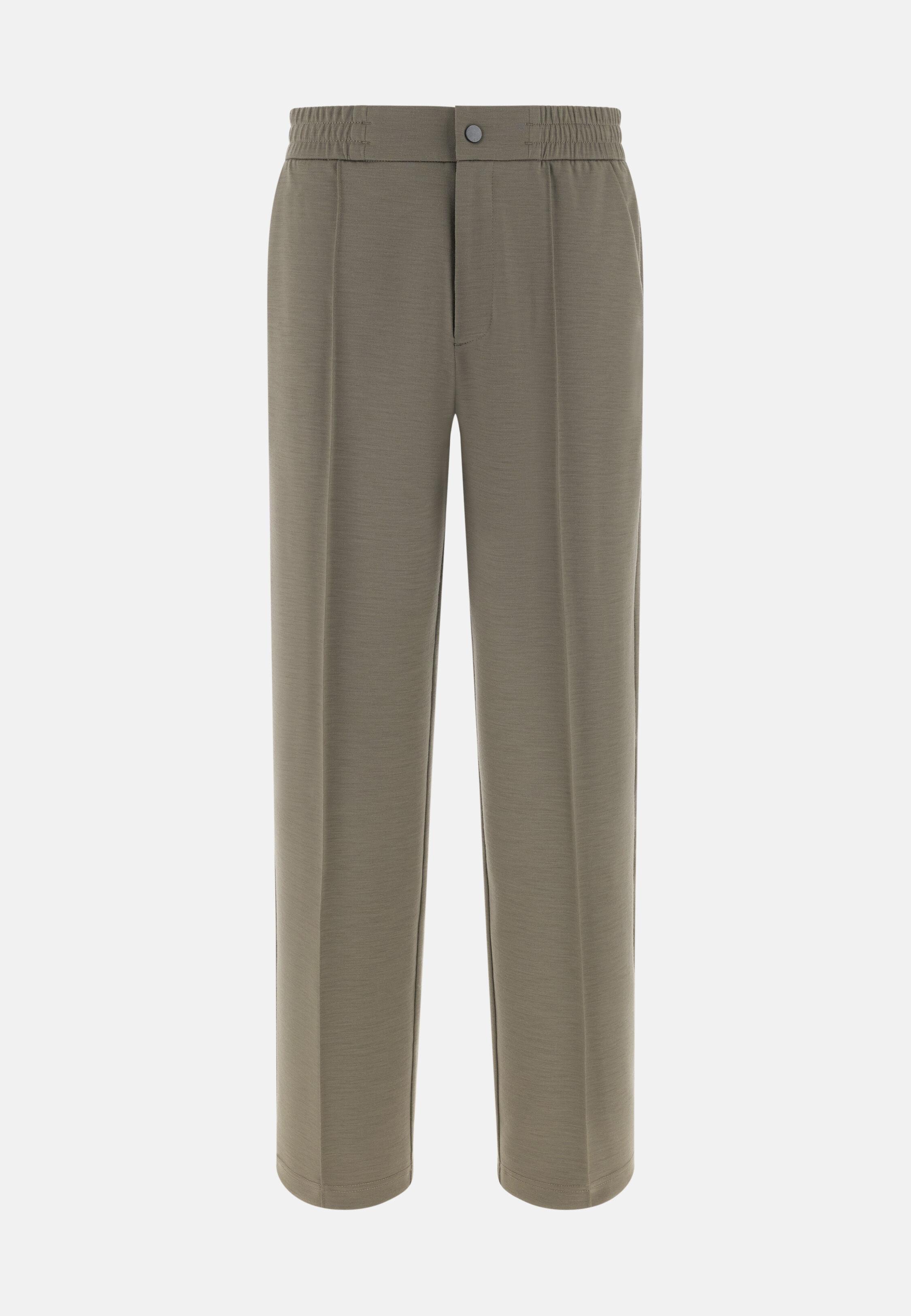 Trousers in Technical Wool Wooltech, Mud, Mud, large image number 1