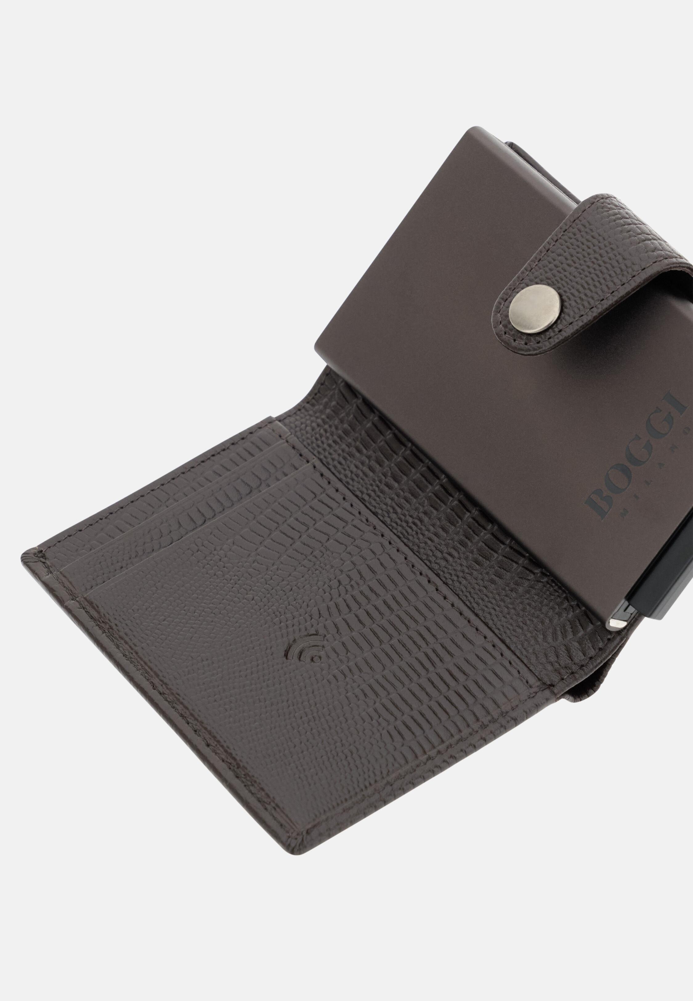 Printed Leather Credit Card Holder Brown, 3901_DKBR, large image number 3