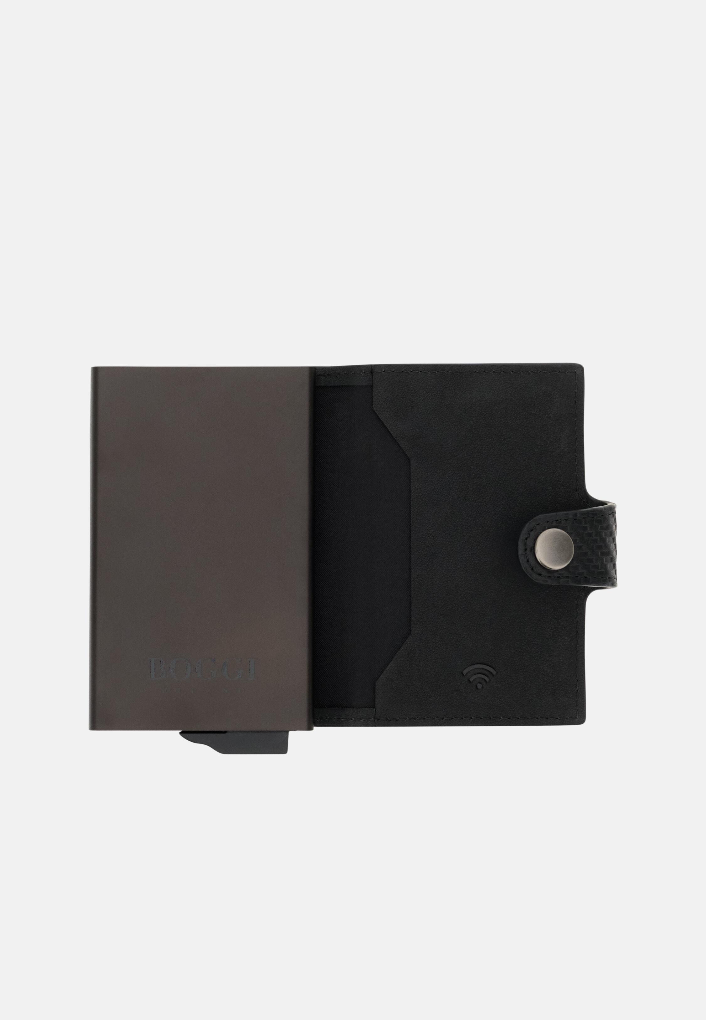 Printed Leather Credit Card Holder Black, 3901_BLAC, medium