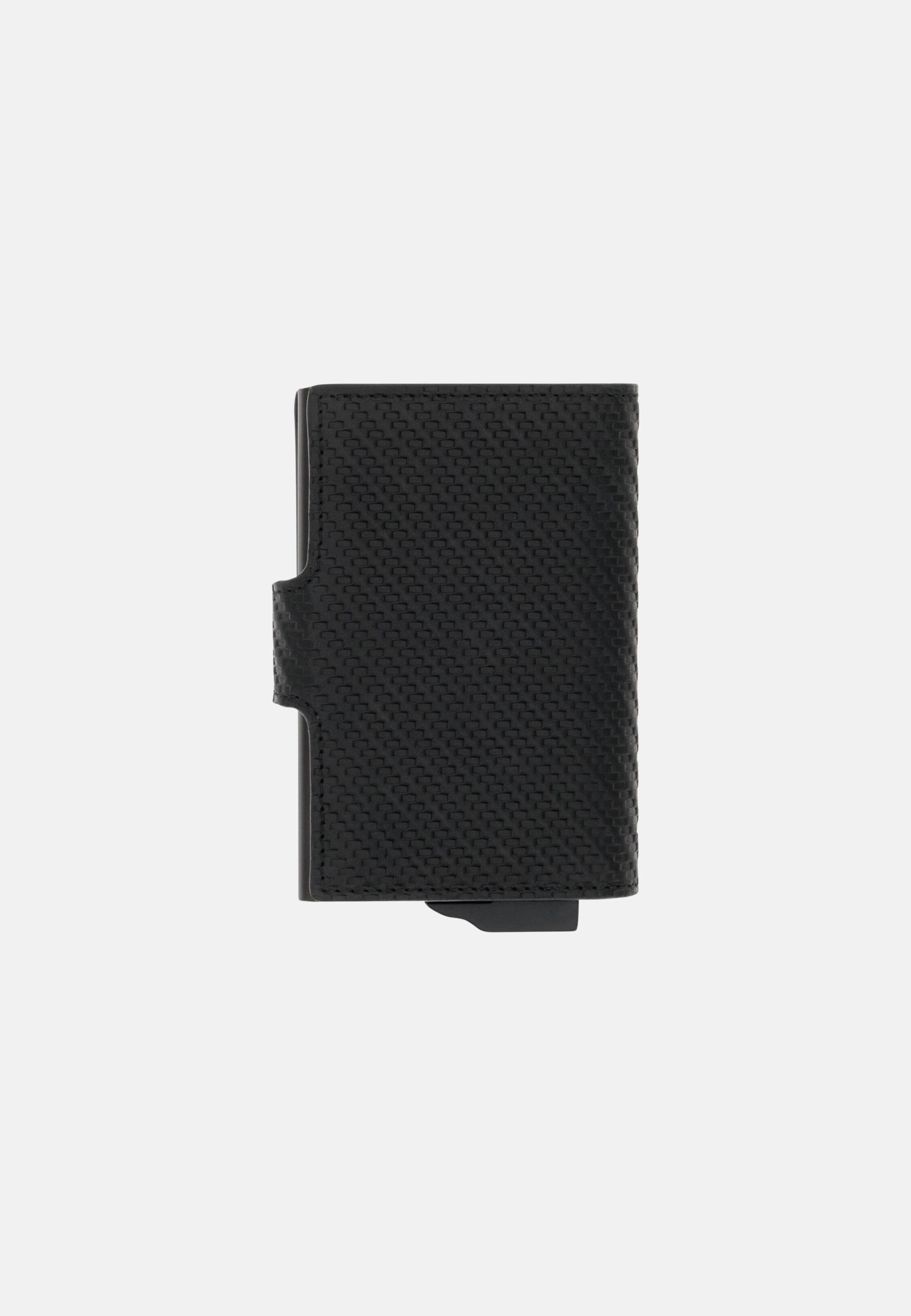 Printed Leather Credit Card Holder Black, 3901_BLAC, large image number 1