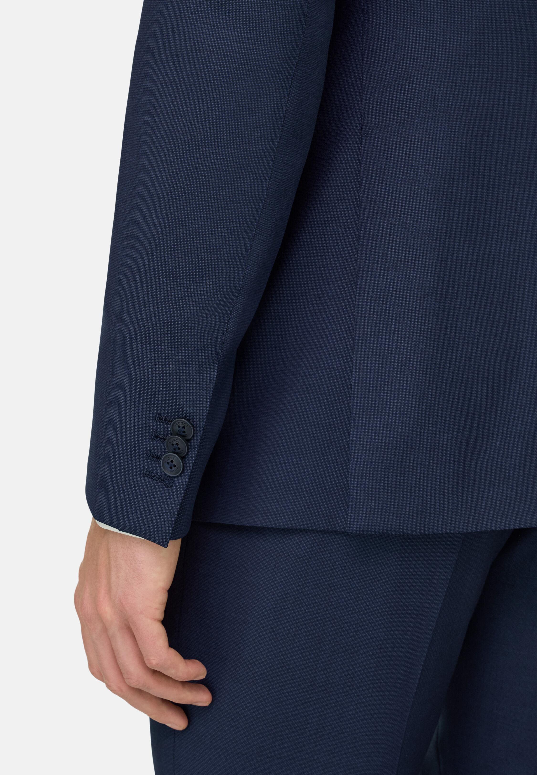 Micro Patterned Suit In Stretch Wool Blue, 3901_BLUE, medium