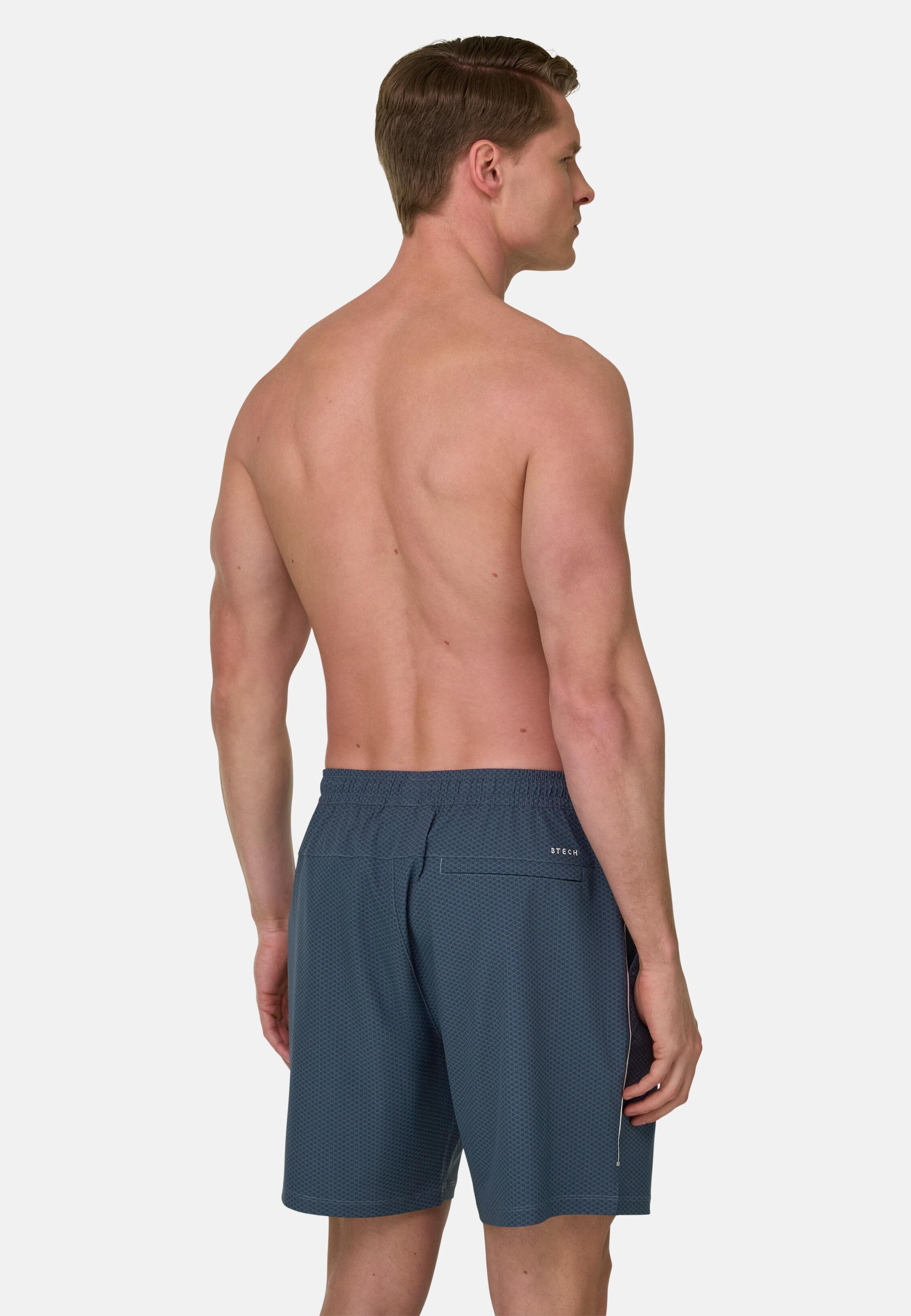 مايوه قماش تقني مطبوع أزرق, Air-blue, medium