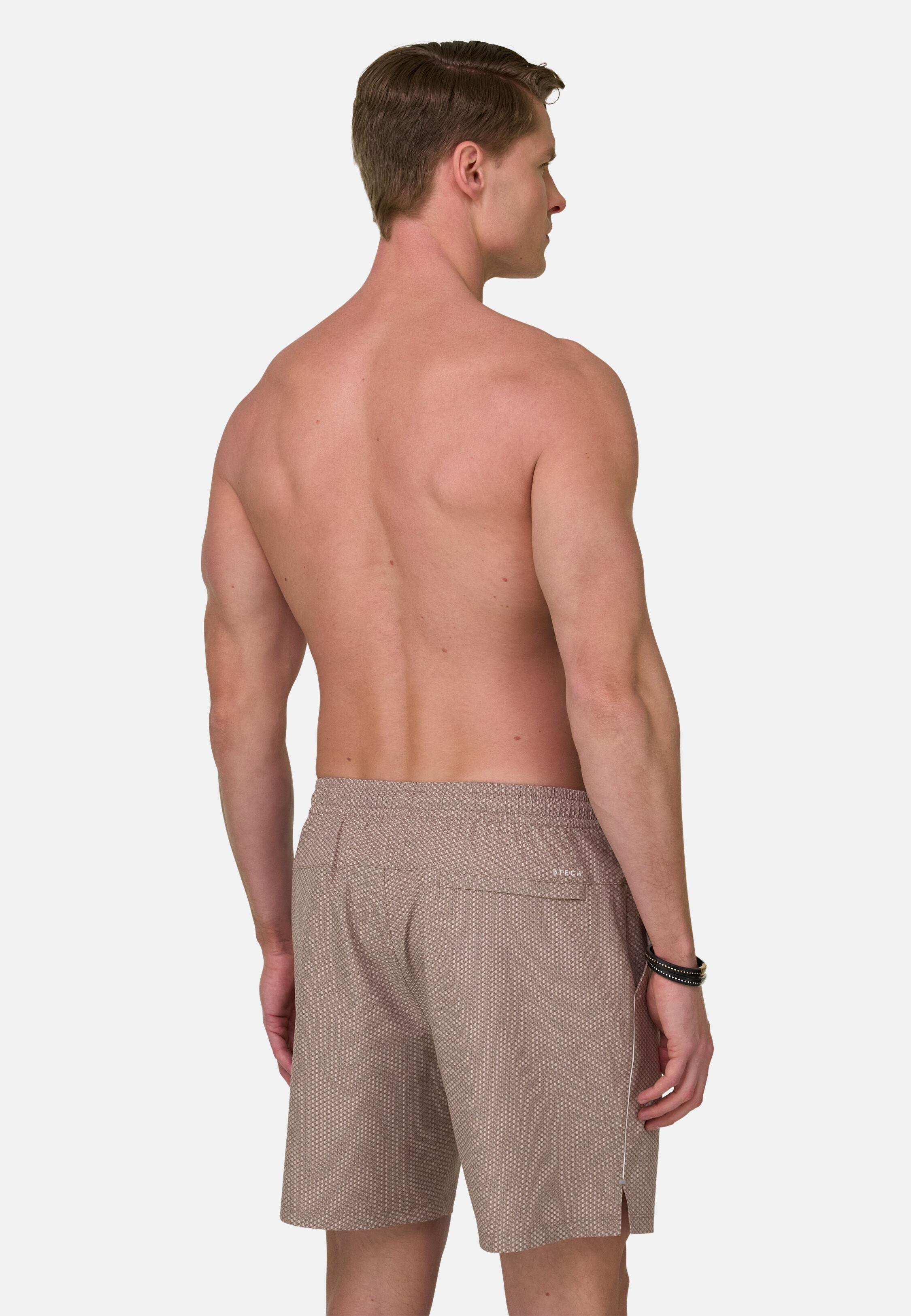 Swimsuit In Printed Technical Fabric Beige, 3901_MUD, large image number 2