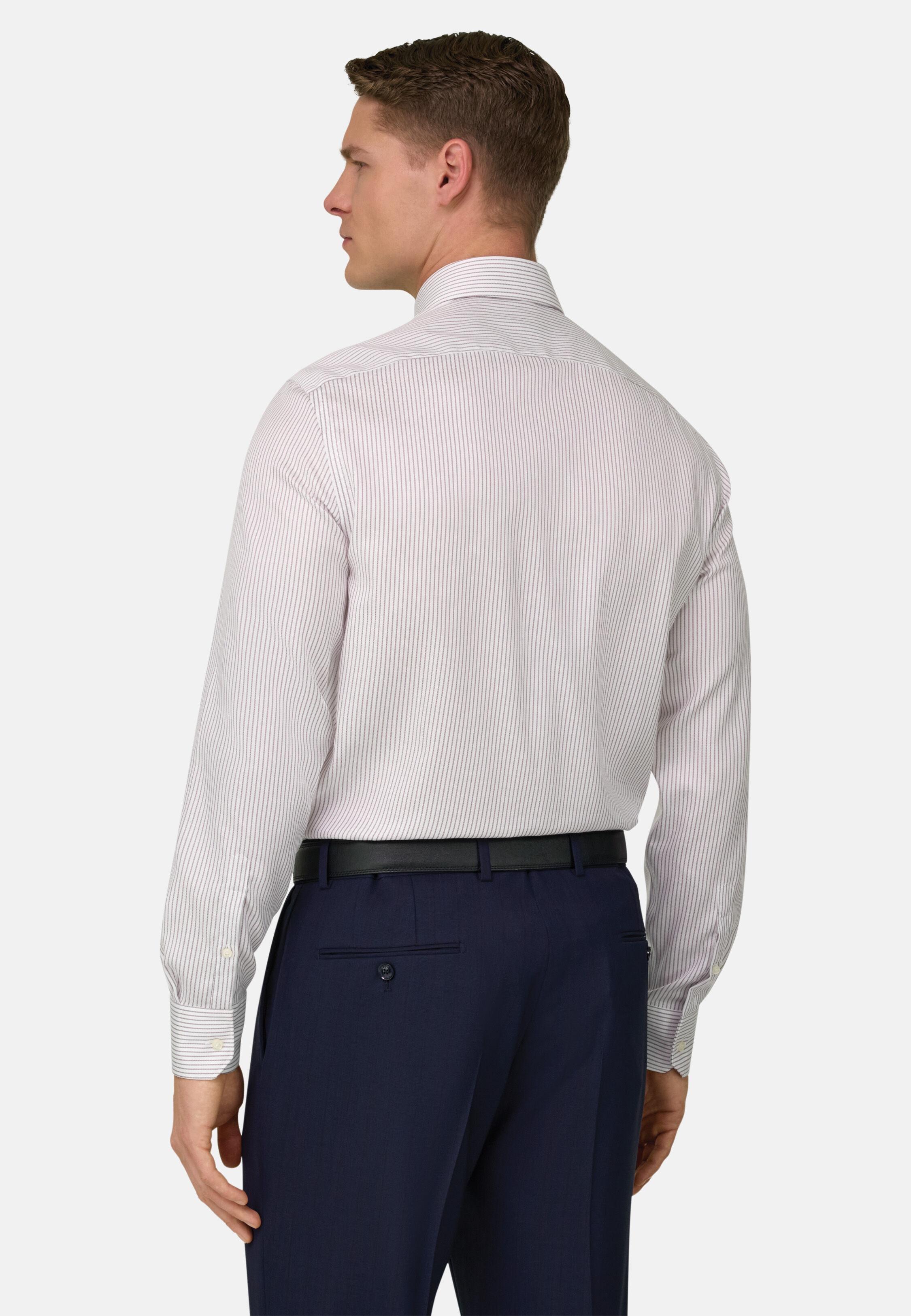 Brow Slim Fit Striped Cotton Shirt, 3901_BROW, medium