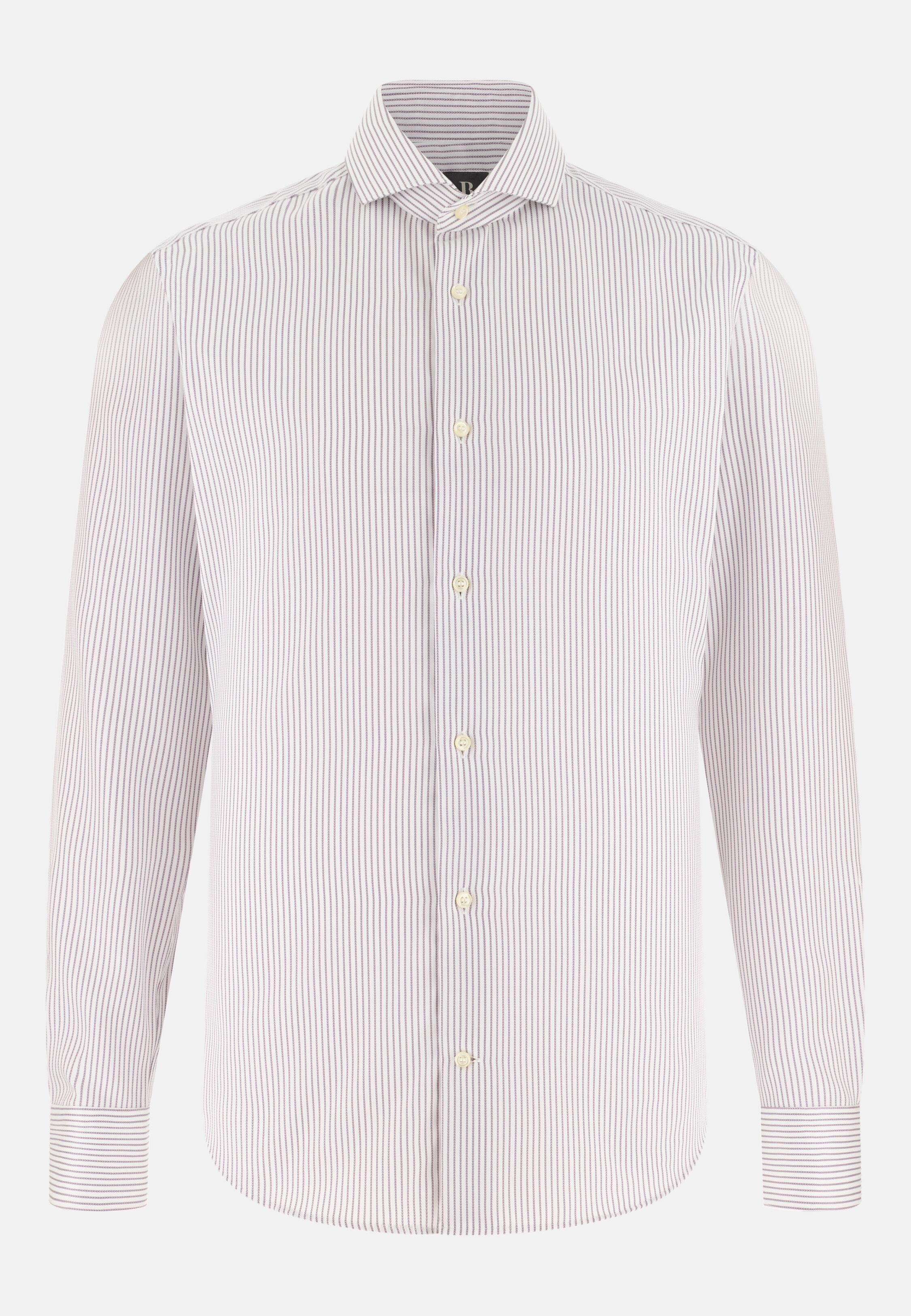 Slim Fit Striped Cotton Shirt Brown, Brown, large image number 4