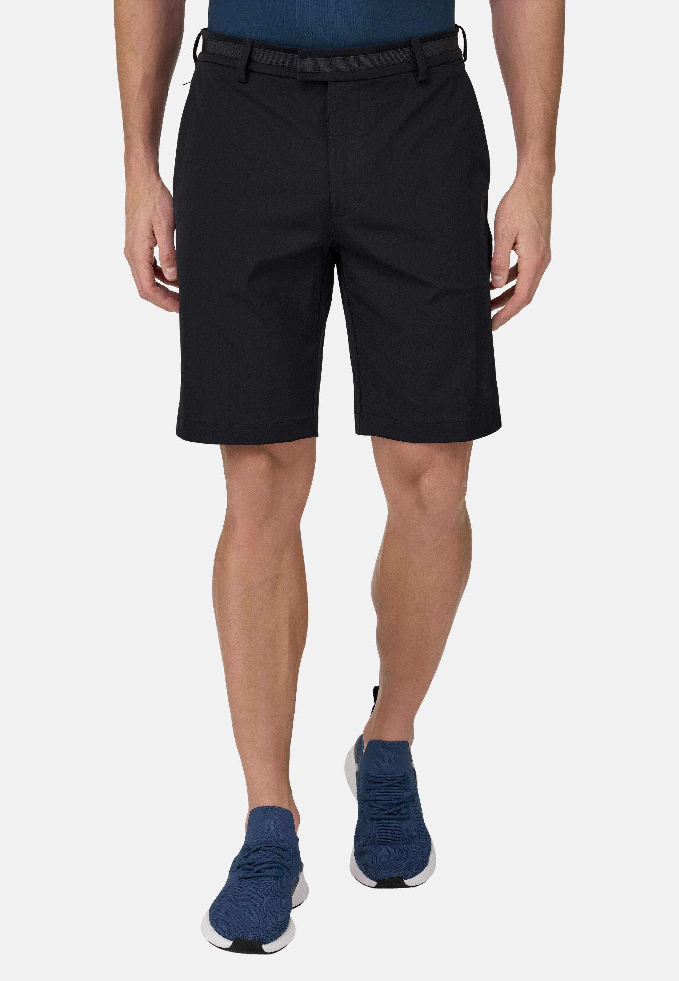 B Tech Stretch Nylon Bermuda Shorts Navy blue, Navy blue, large image number 4