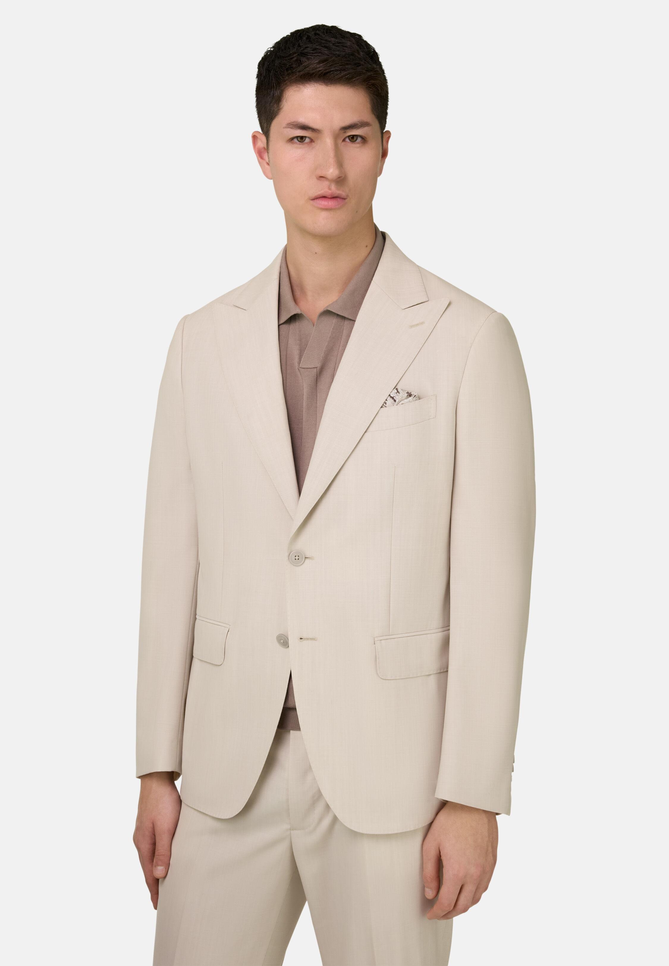 Beige Pure Travel Wool Suit, 3901_SAND, medium