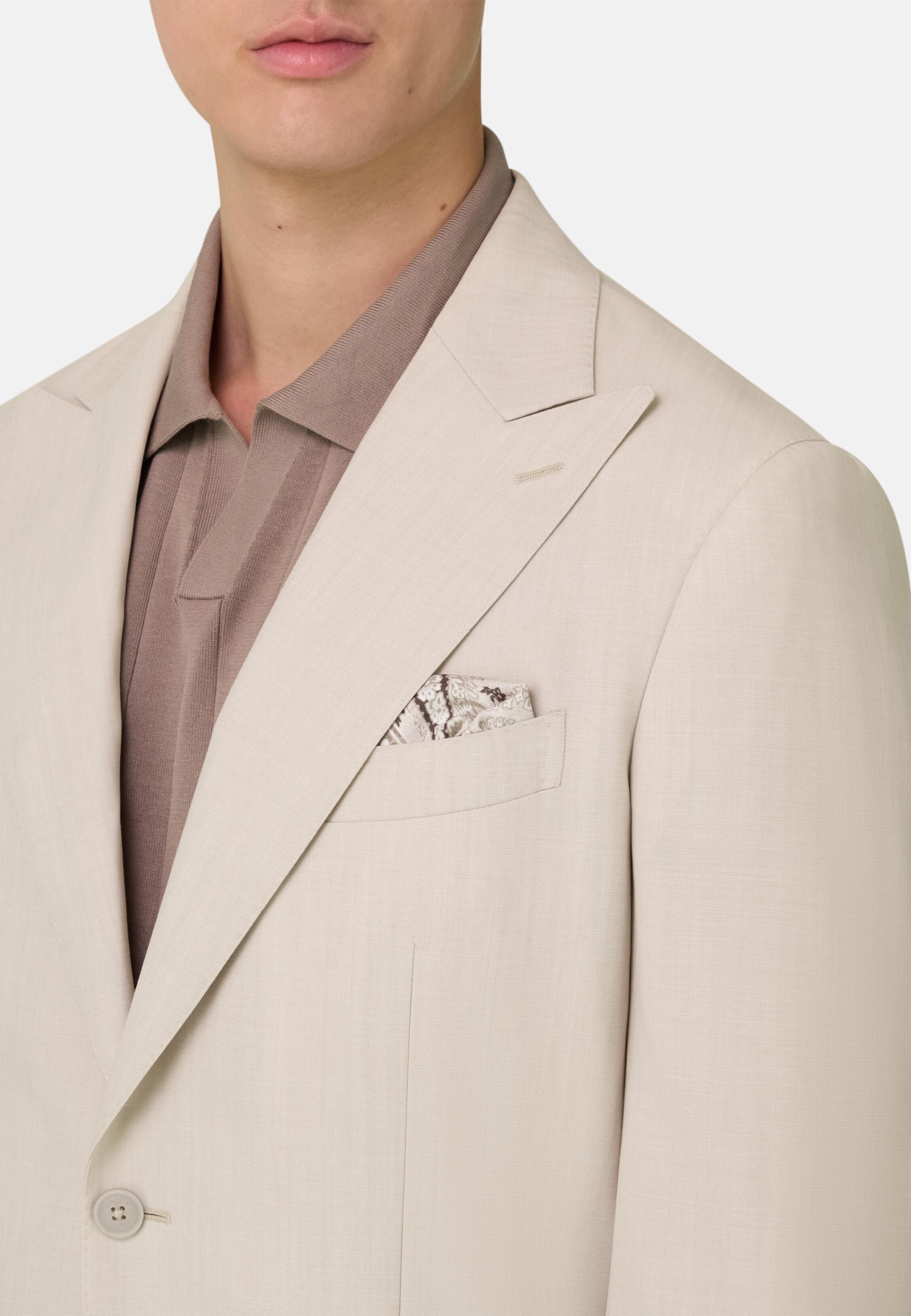Beige Pure Travel Wool Suit, 3901_SAND, medium