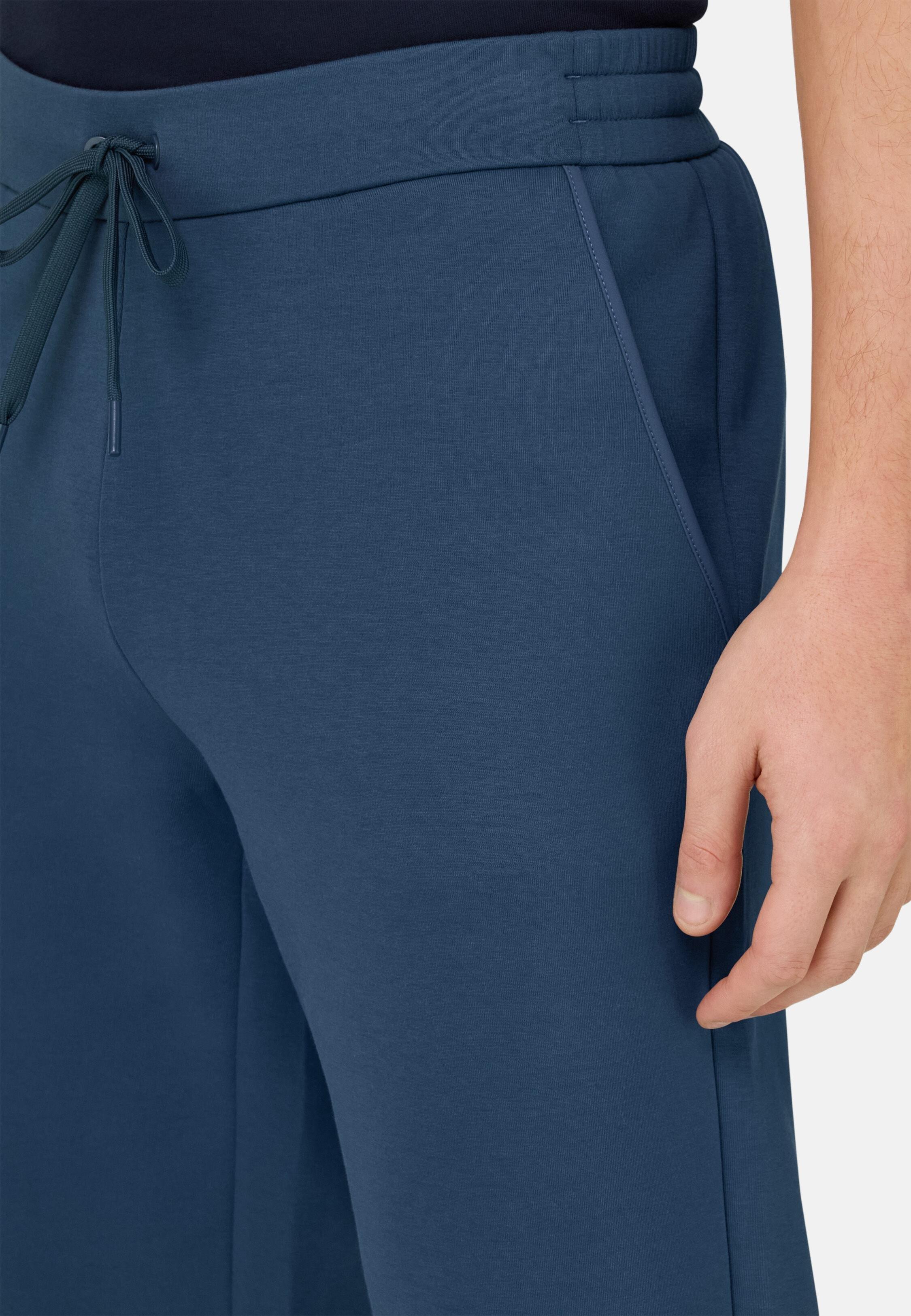 Trousers in Lightweight Cotton Blend Scuba Blue, 3901_AIRB, large image number 3