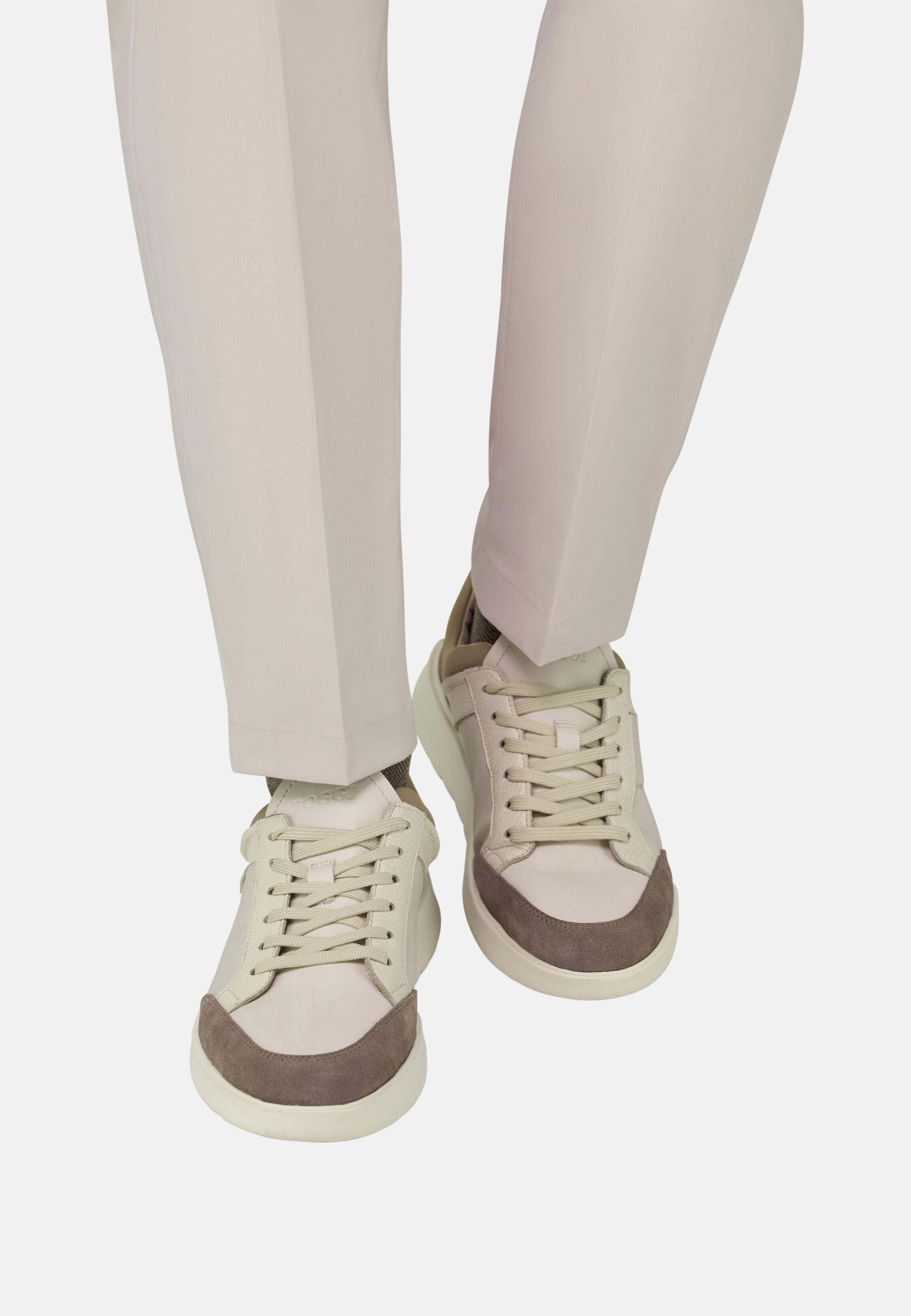 Nimbus Leather and Technical Fabric Trainers White, 3901_WHIT, medium