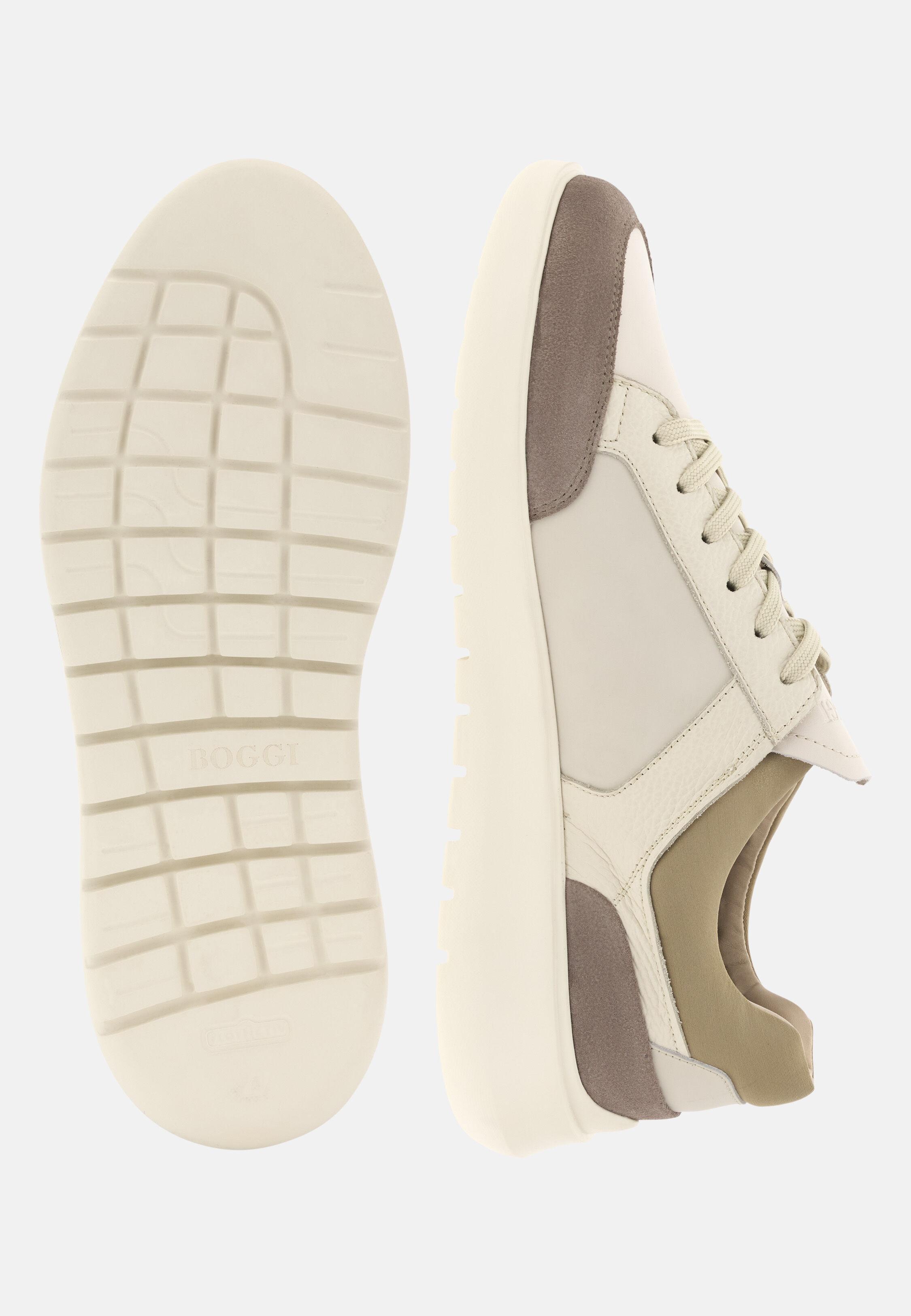 WHIT Nimbus Leather and Technical Fabric Trainers, White, large image number 2