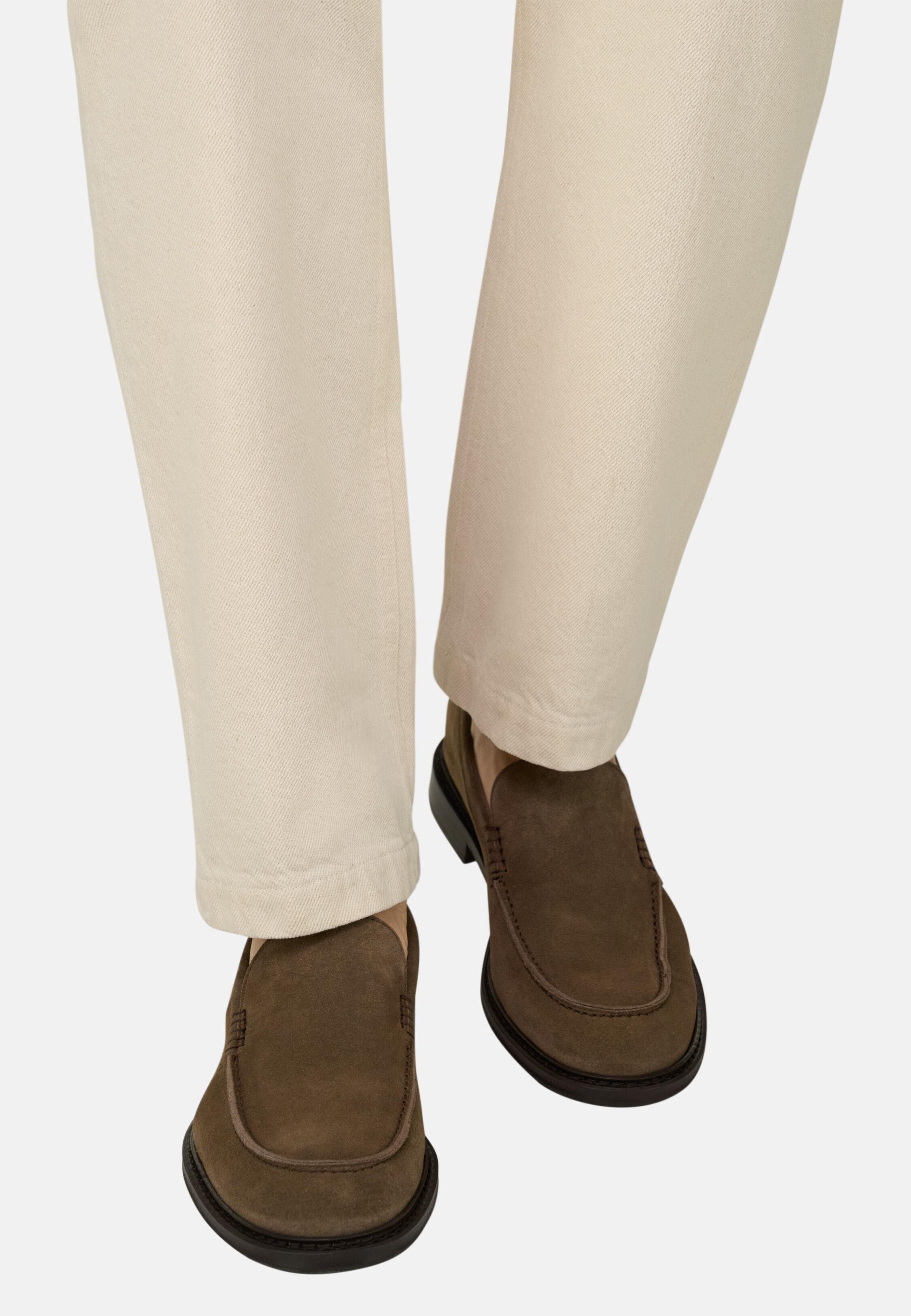 Suede Loafers Taupe, Taupe, large
