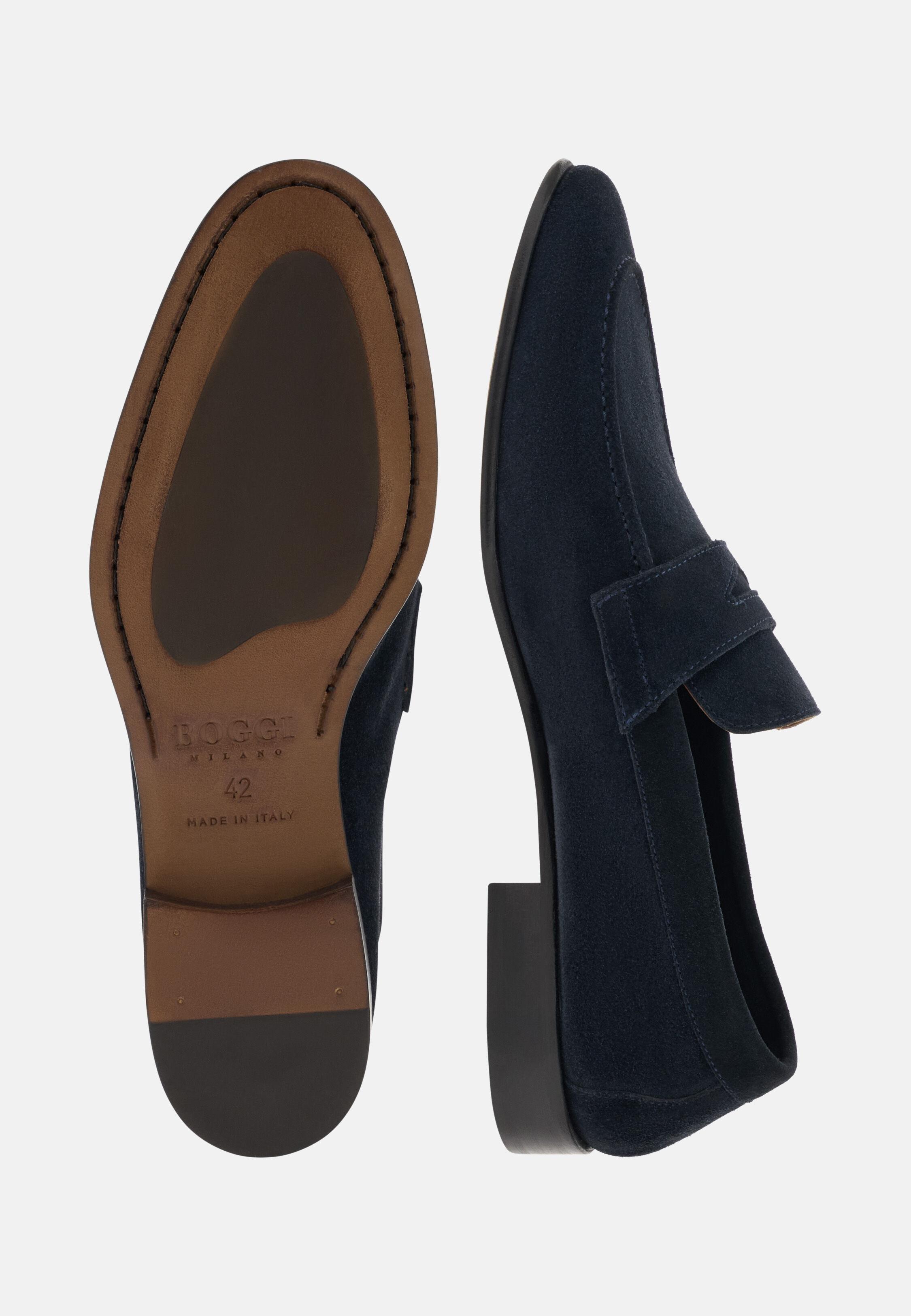 Leather Loafers Blue, Blue, medium