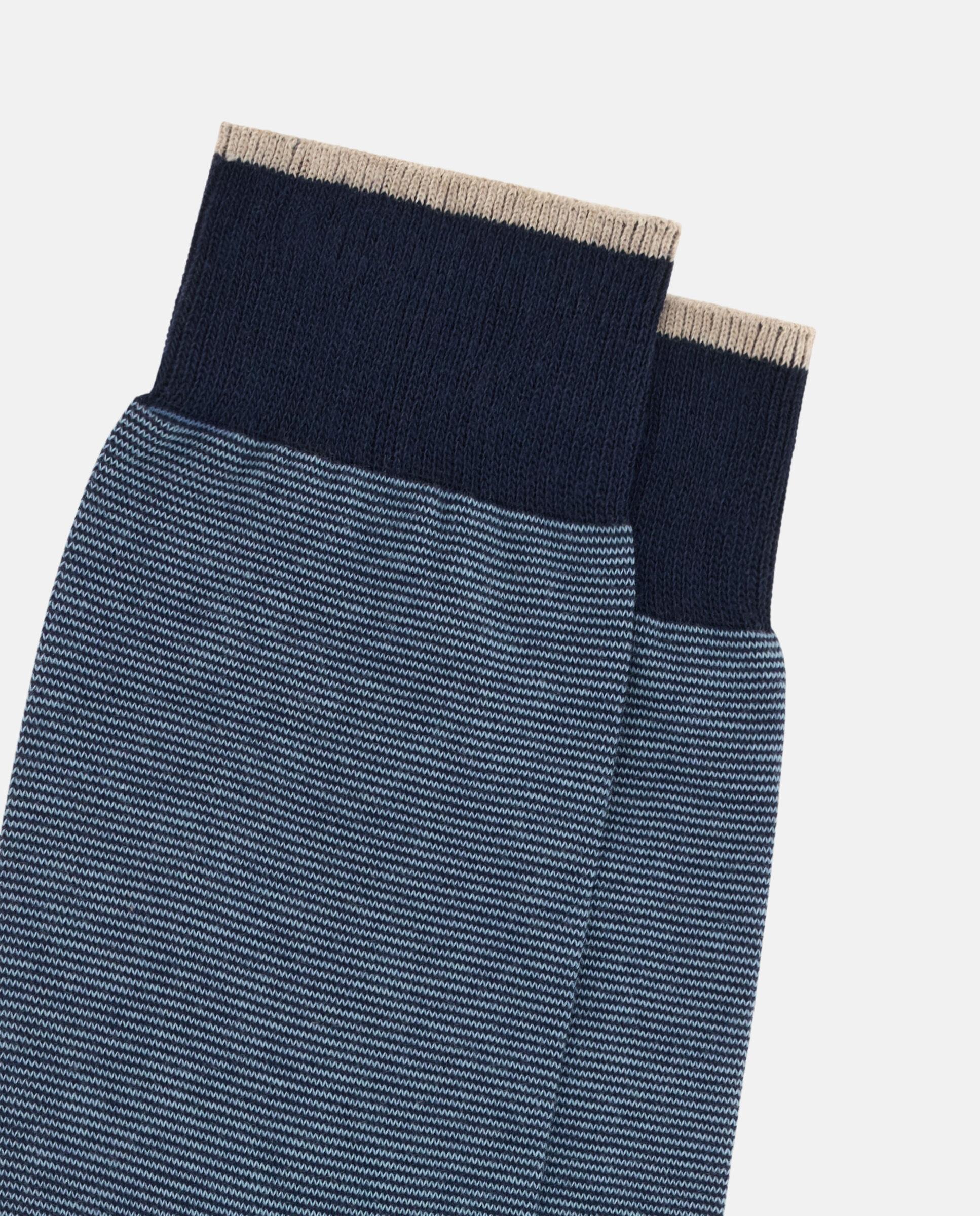 Micro Striped Socks, Navy Blue, Navy blue, large image number 2