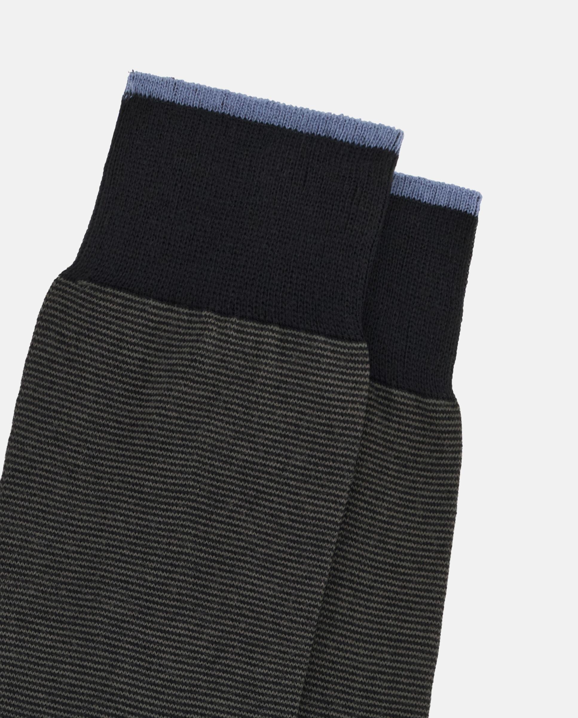 جوارب مخططة دقيقة أسود, Black, medium