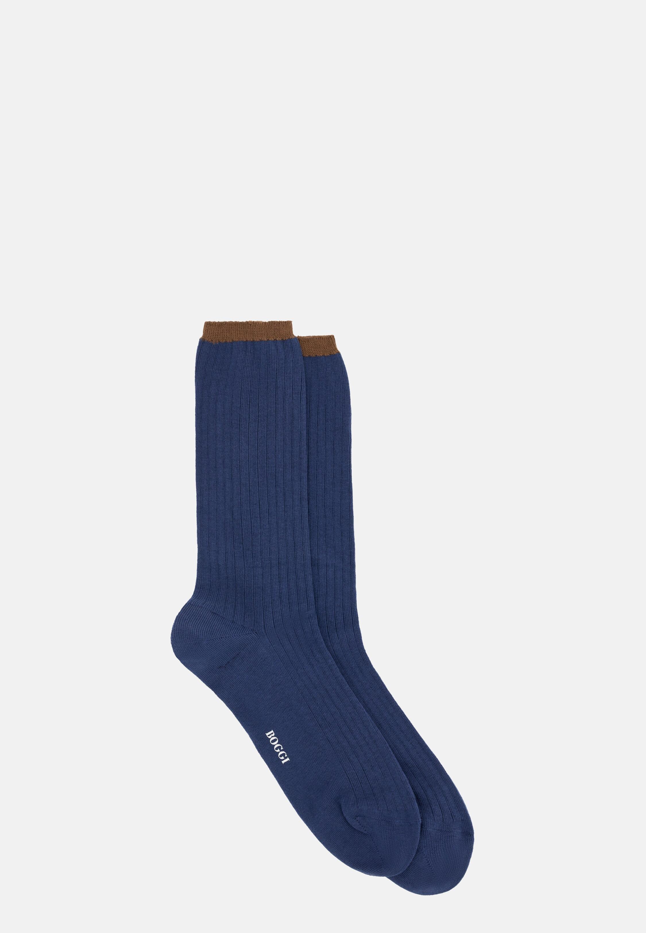 Ribbed Socks Blue, Blue, medium