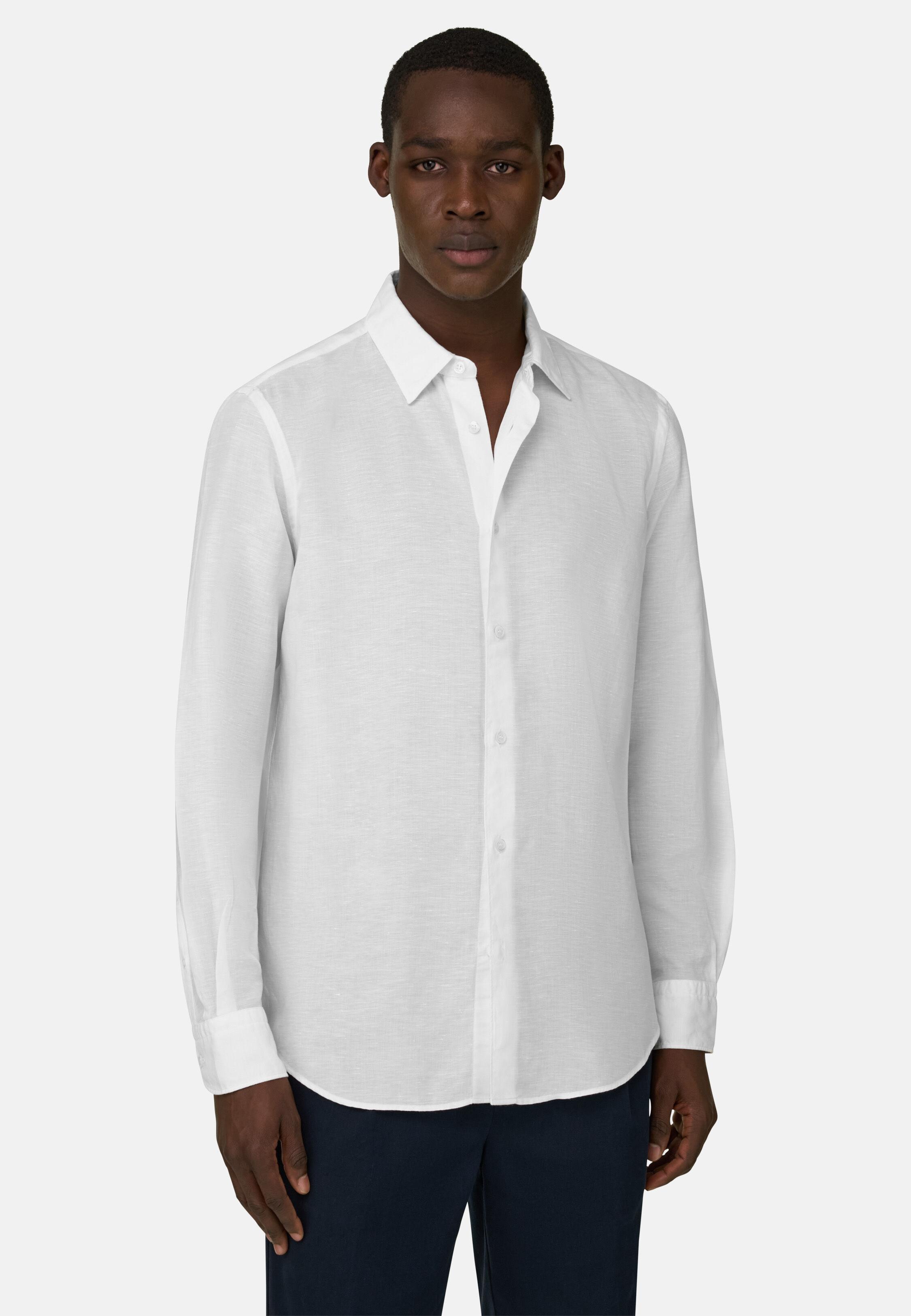 Regular Fit Tencel Linen Shirt White, White, large image number 0