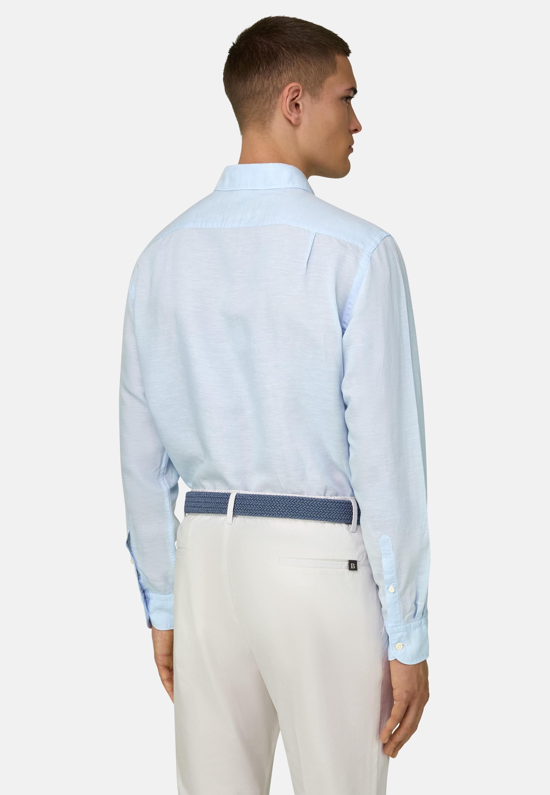 Regular Fit Tencel Linen Shirt, Light Blue, large image number 1