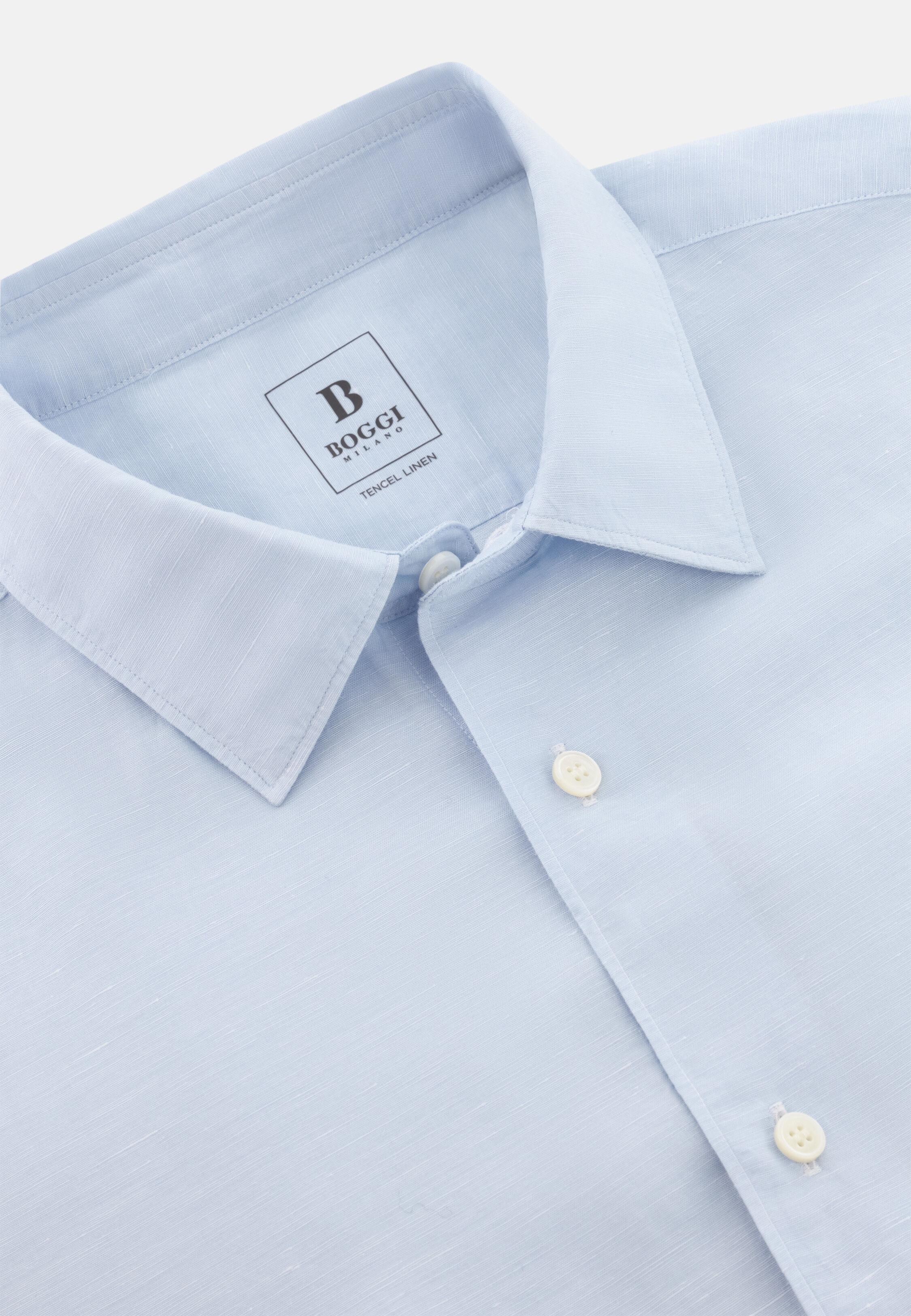 Regular Fit Tencel Linen Shirt, Light Blue, large image number 3
