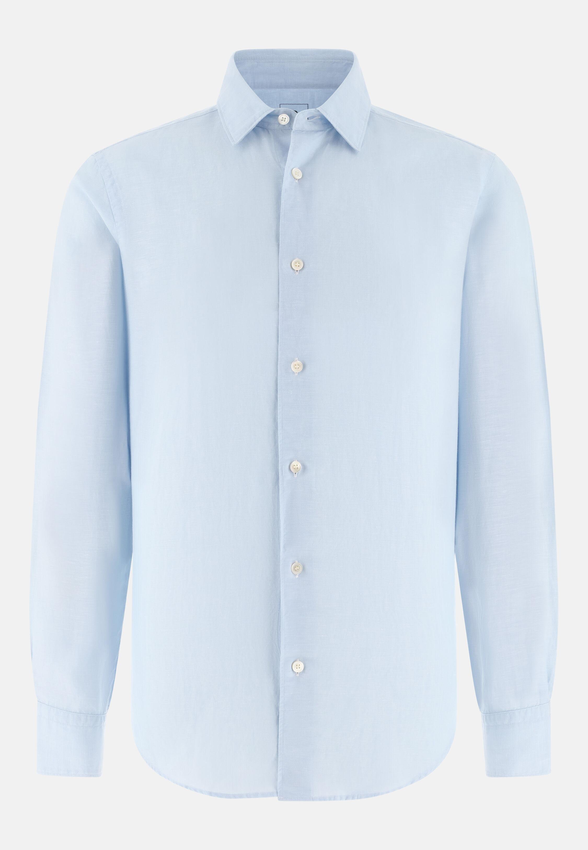 Regular Fit Tencel Linen Shirt, Light Blue, large image number 4