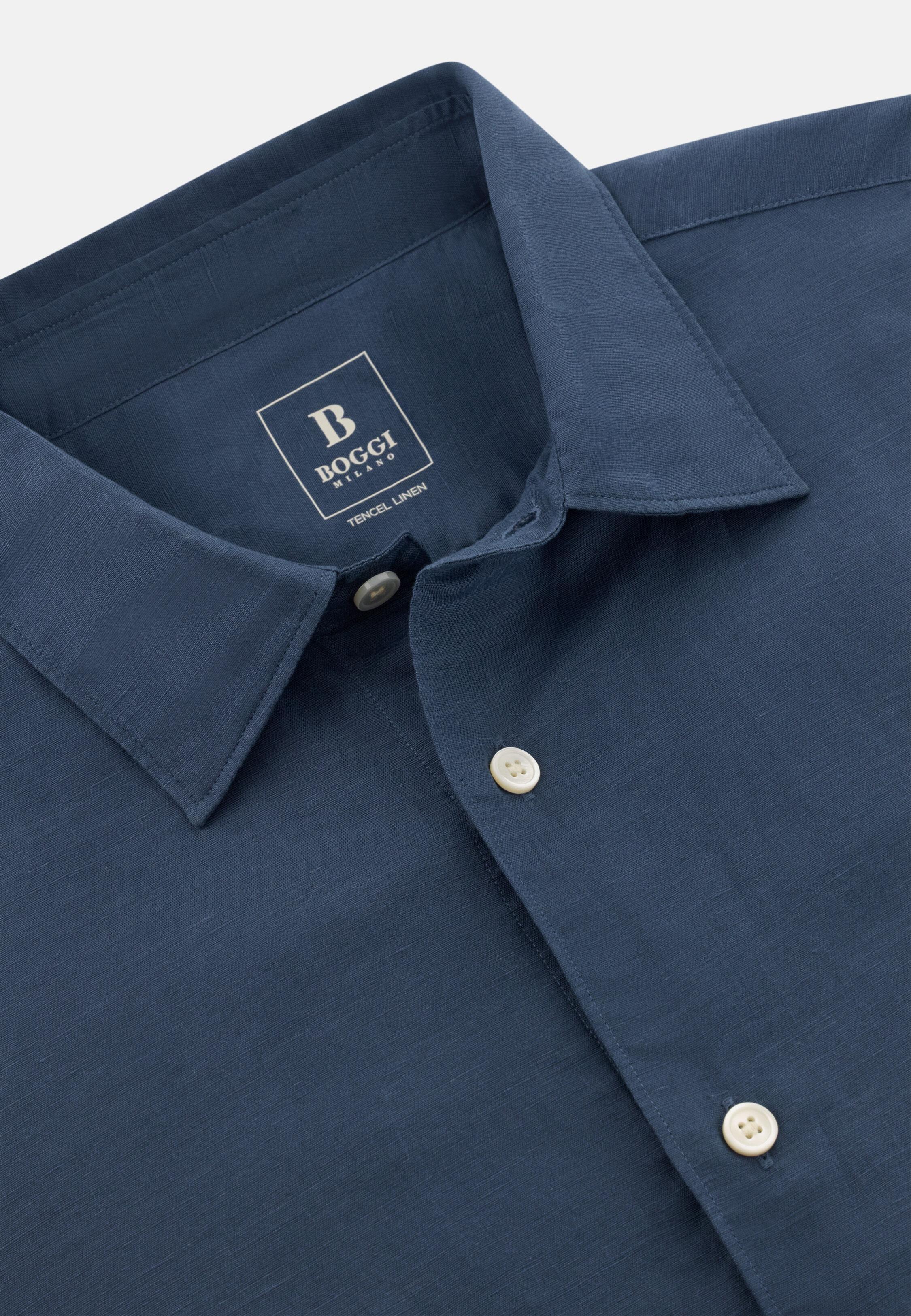Regular Fit Tencel Linen Shirt, Blue, large image number 3