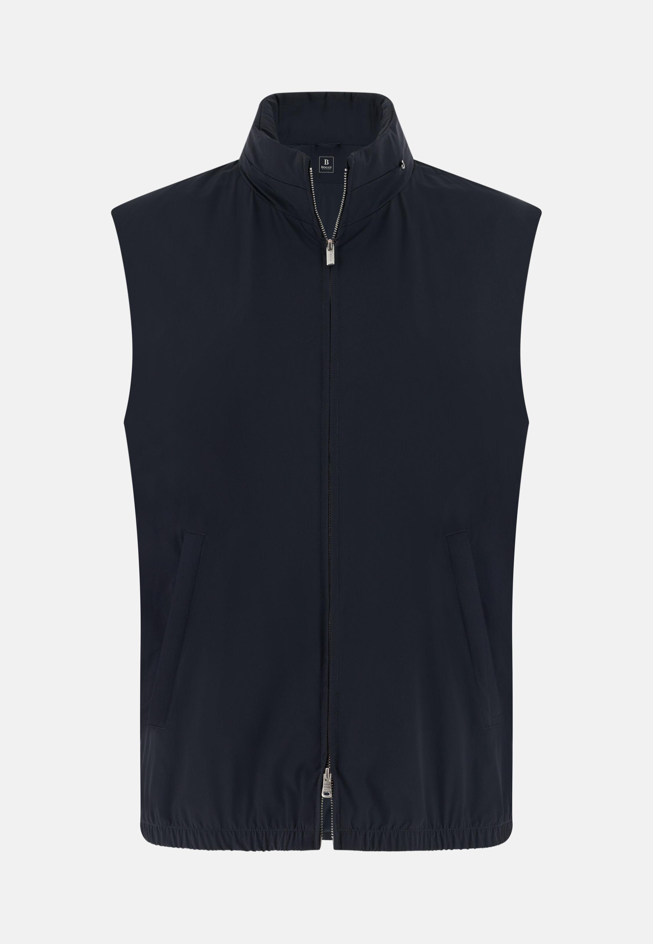 Gilet in Technical Fabric, Navy Blue, Navy blue, large image number 3