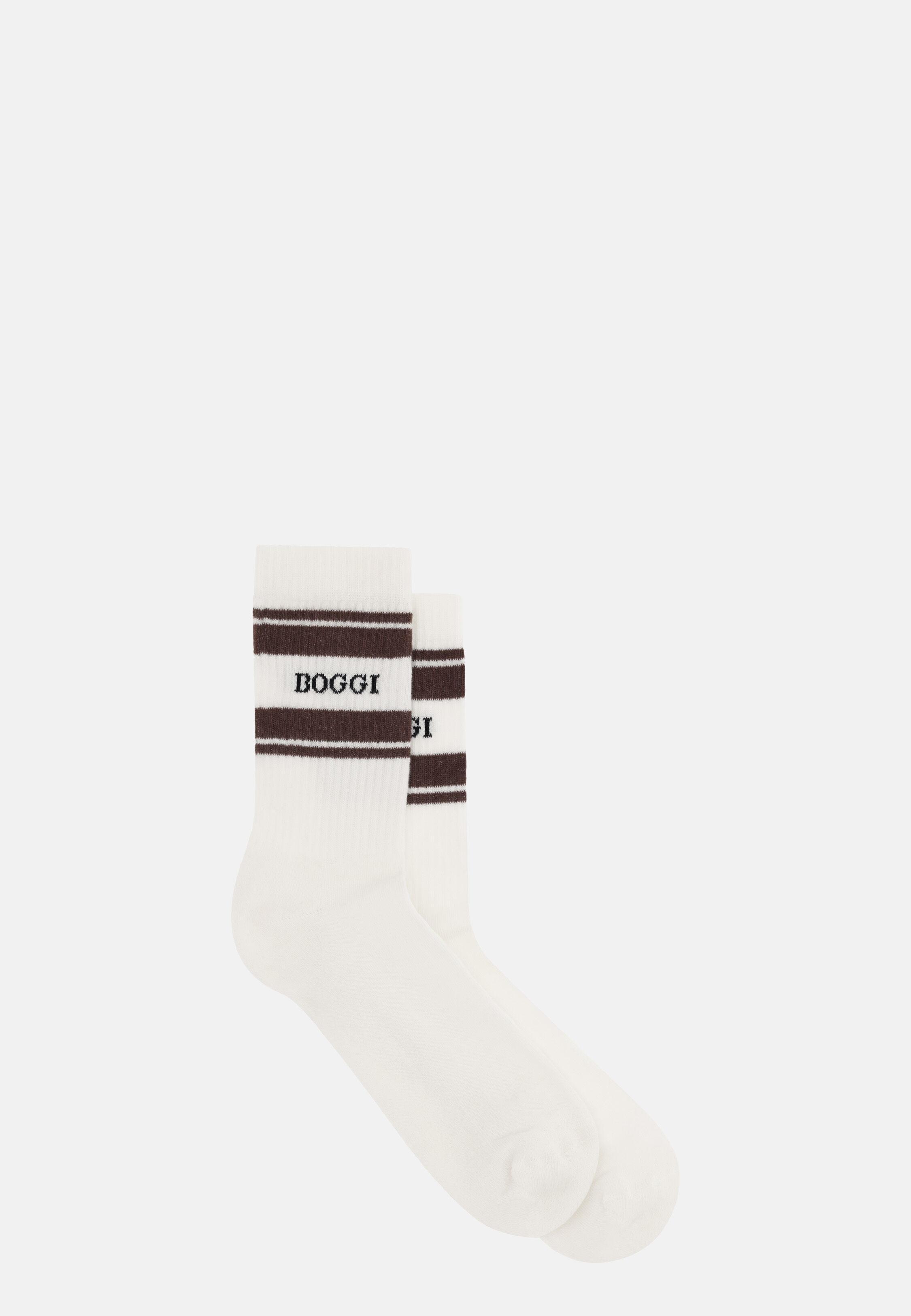 Striped Logo Socks Cream, 3901_CREA, large image number 0