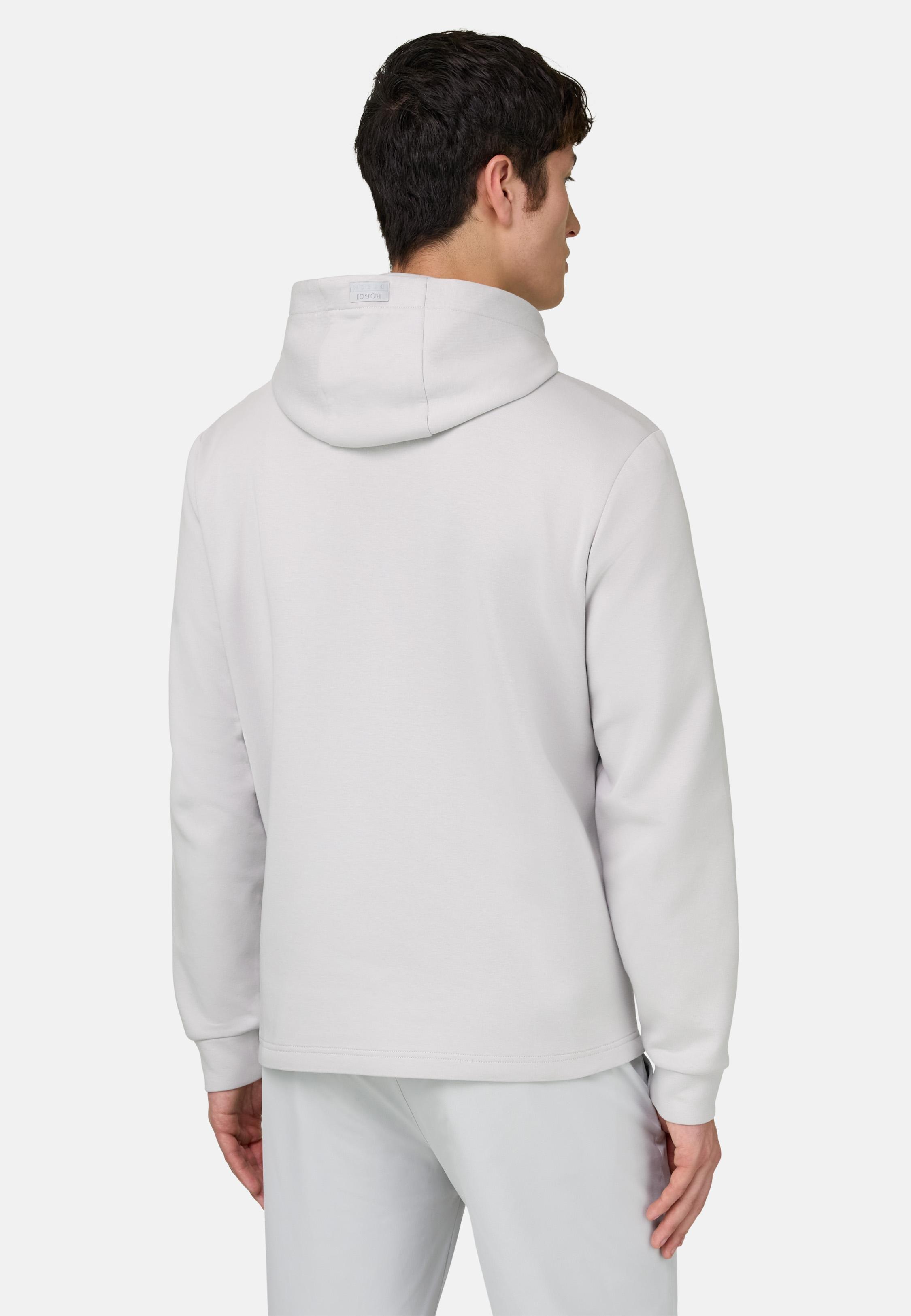 Lightweight Zipped Scuba Hoodie White, Ice, large image number 1