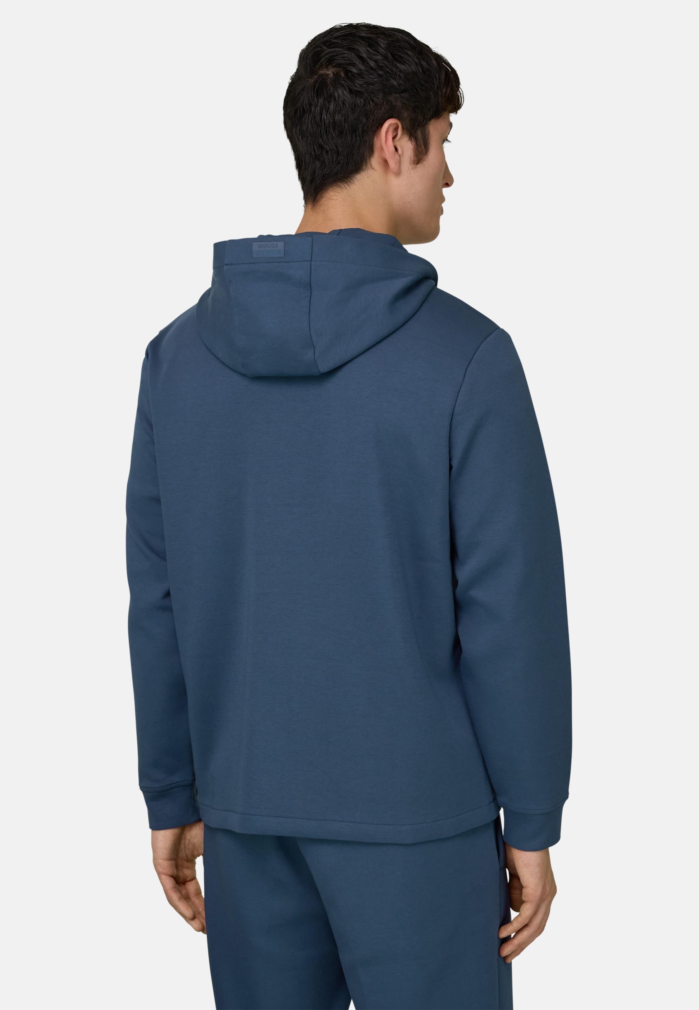 Lightweight Zipped Scuba Hoodie Blue, Air-blue, large image number 1