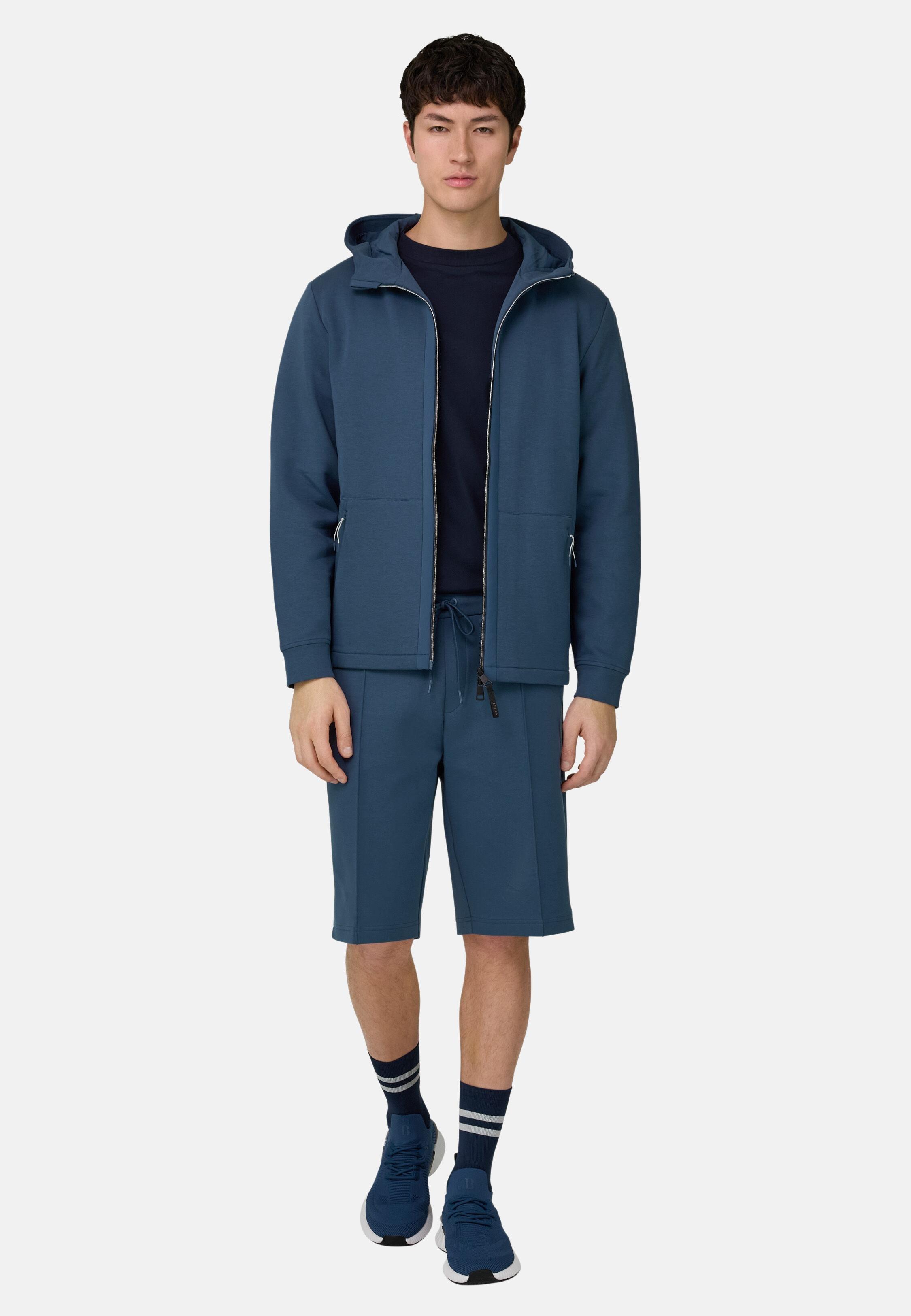 Hoodie in Lightweight Zipped Scuba, Air-Blue, Air-blue, large image number 1