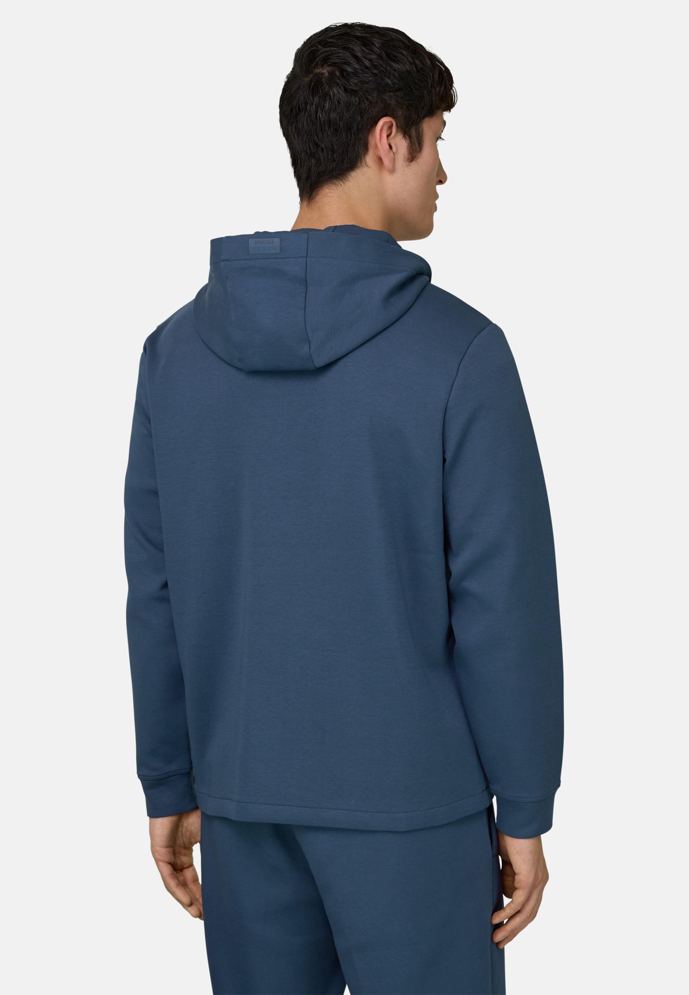 Lightweight Zipped Scuba Hoodie Blue, Air-blue, medium